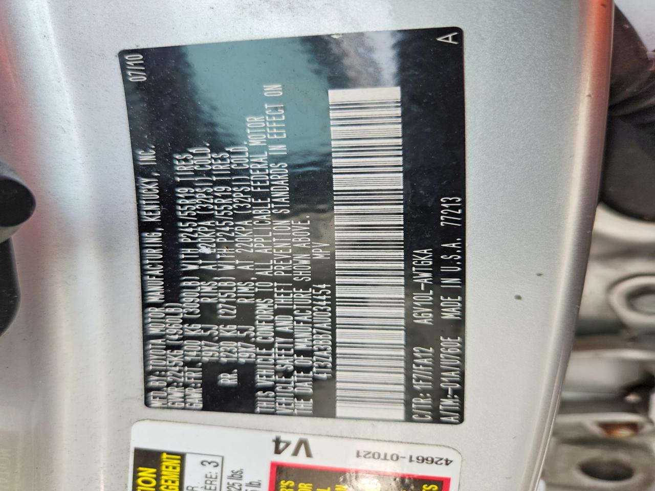 2010 Toyota Venza Fwd 4cyl Silver vin: 4T3ZA3BB7AU034454