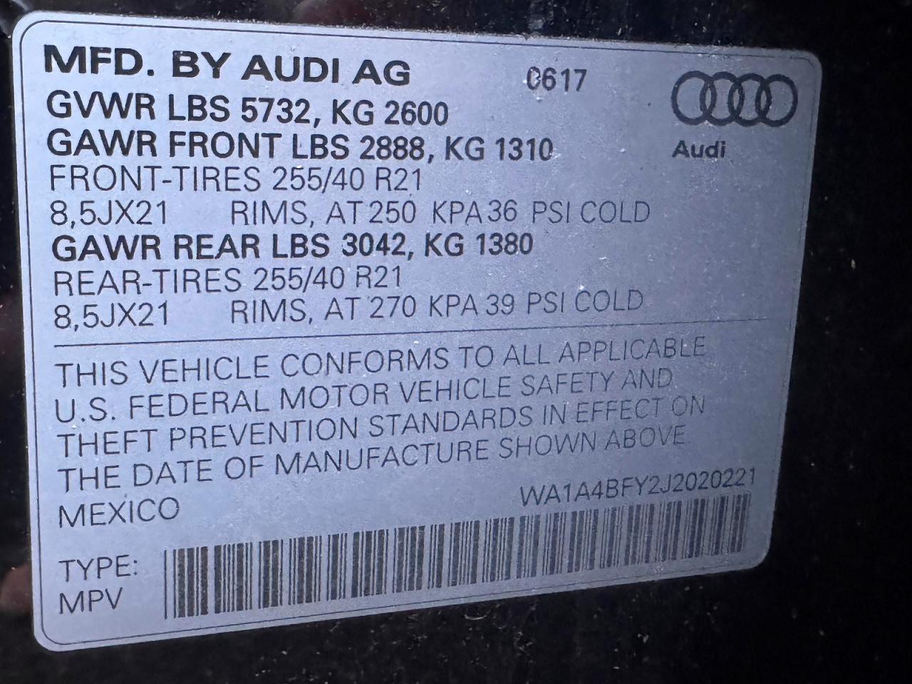 2018 Audi Sq5 Premium Plus Black vin: WA1A4BFY2J2020221
