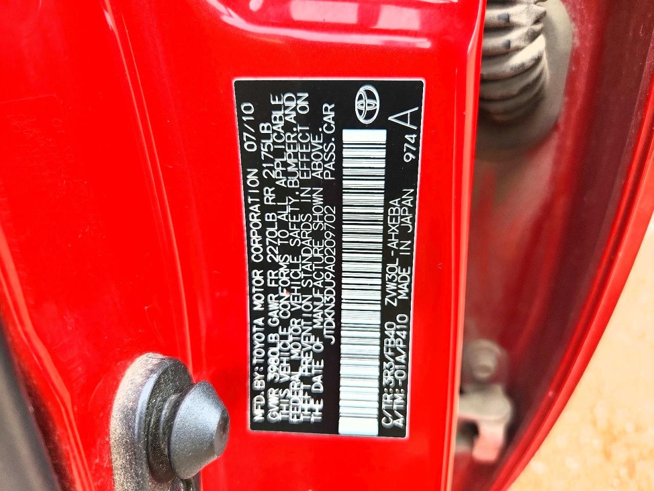 2010 Toyota Prius Ii Red vin: JTDKN3DU9A0209702