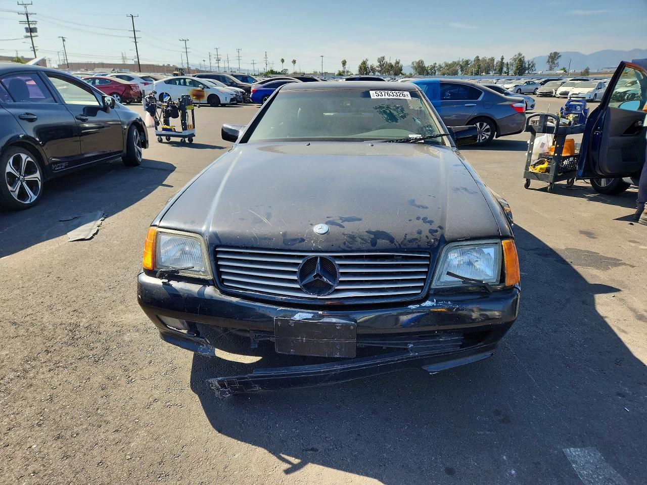 1991 Mercedes-benz 500 Sl Black vin: WDBFA66E2MF018840