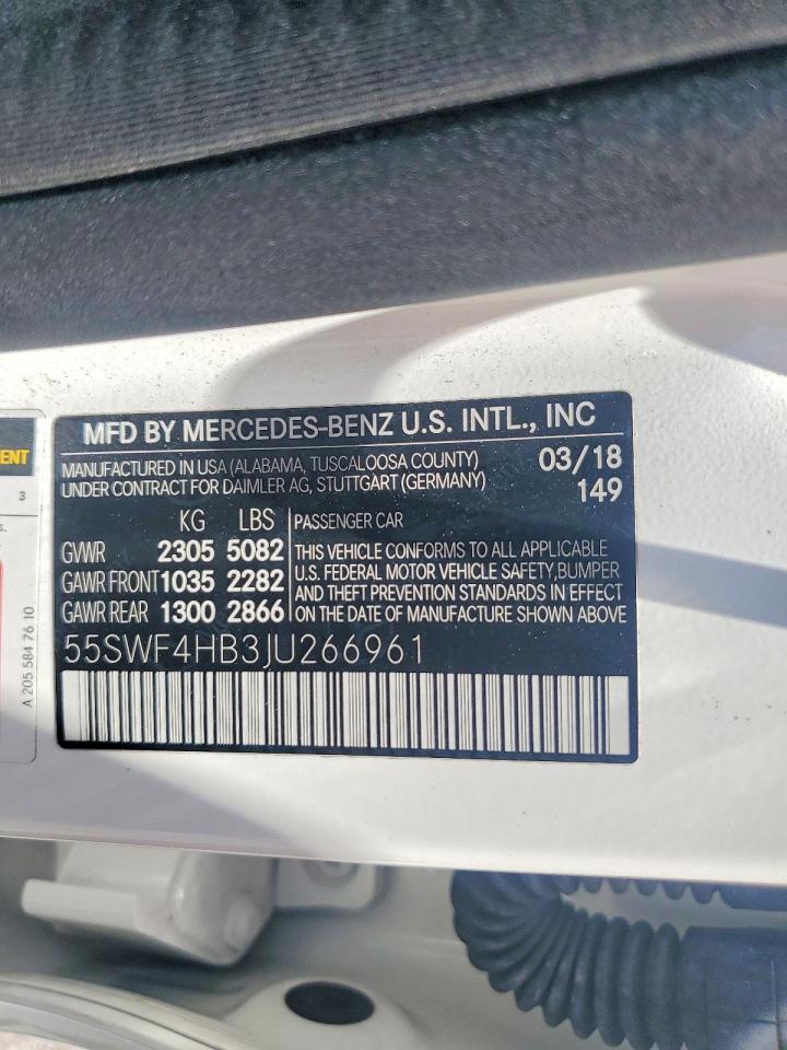 2018 Mercedes-benz C 350e White vin: 55SWF4HB3JU266961