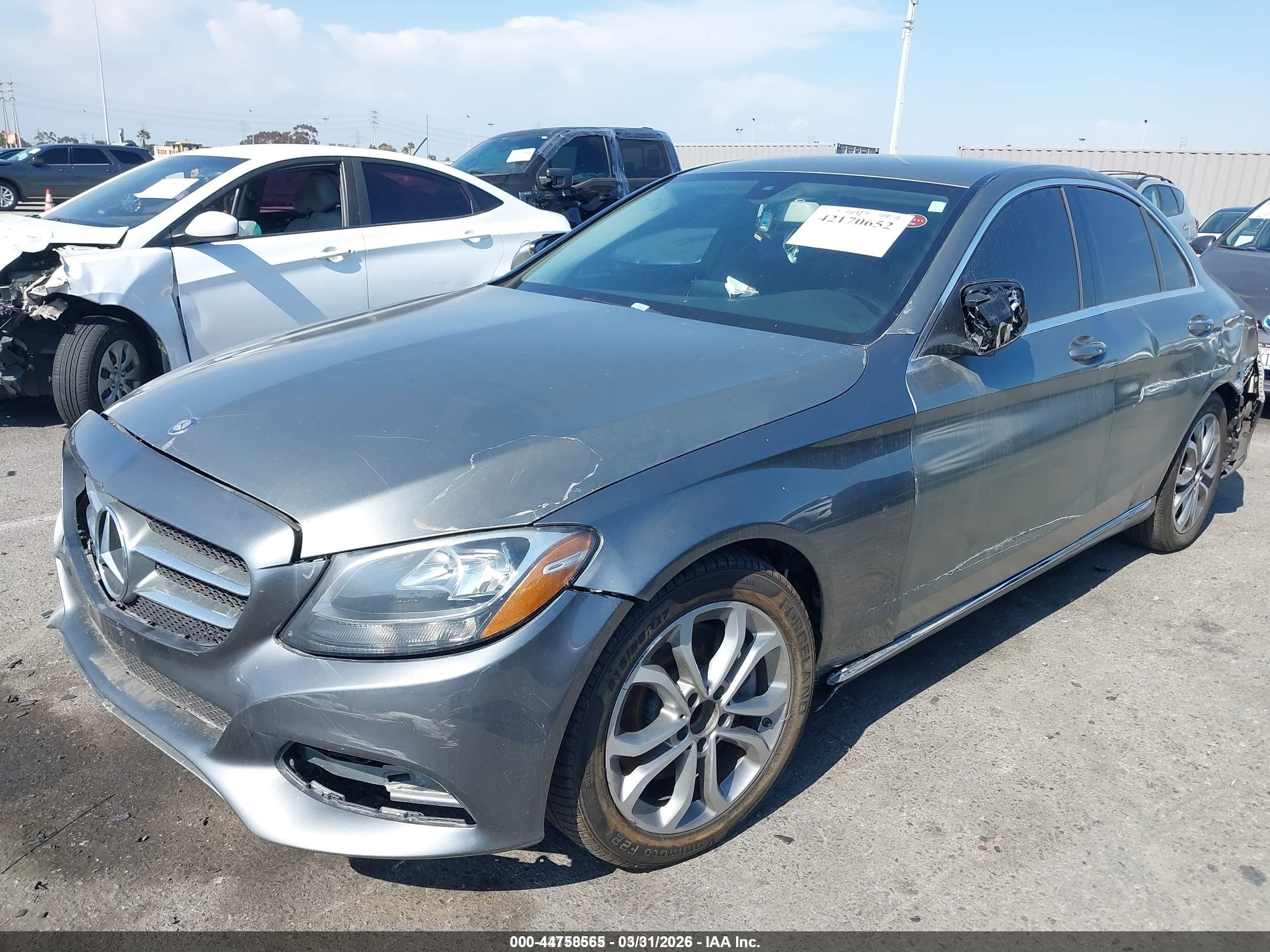 2015 Mercedes-benz C 300 Luxury/sport Серый vin: 55SWF4JB2FU065165