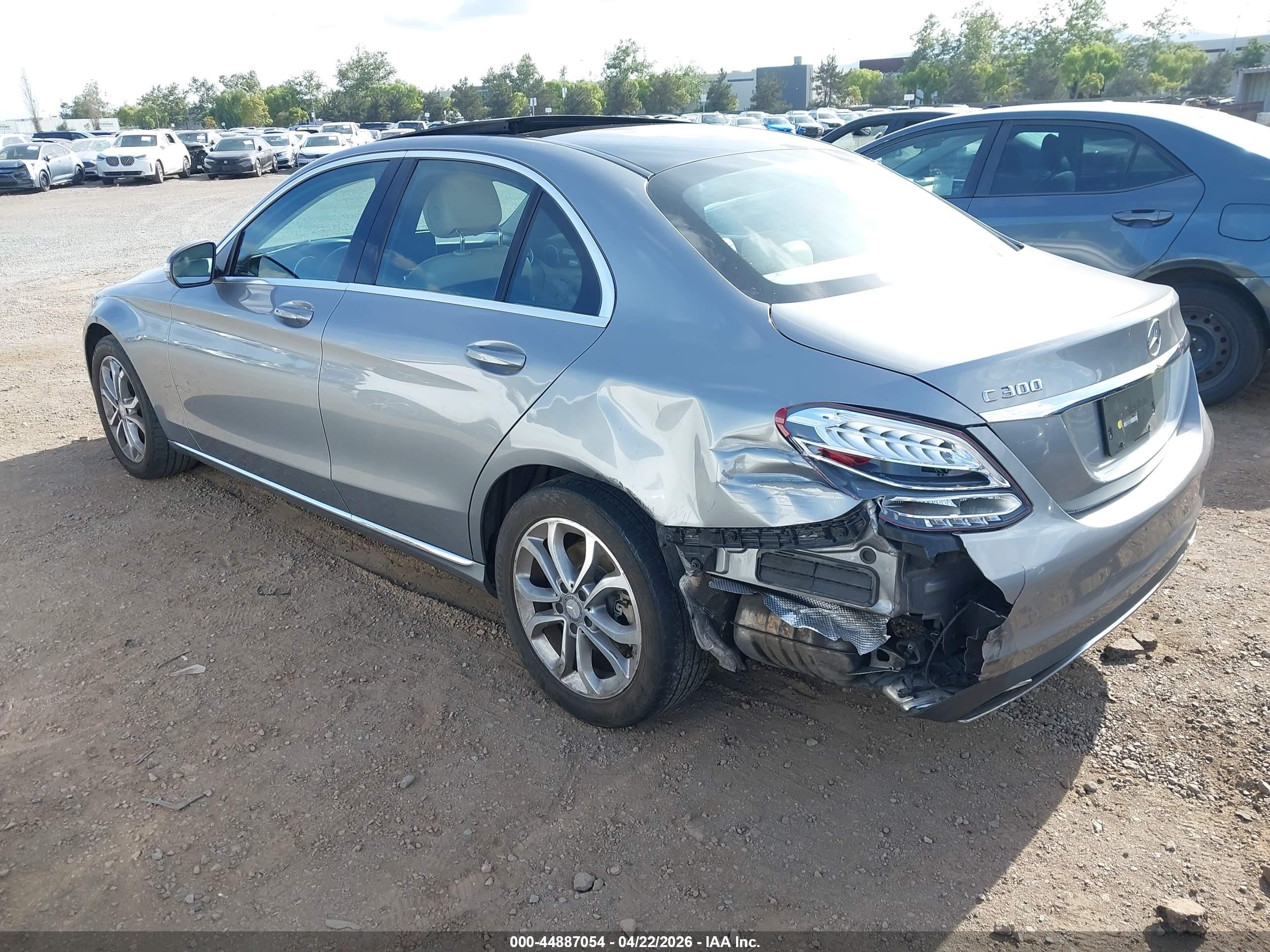 2015 Mercedes-benz C 300   Gray vin: 55SWF4JB3FU057463