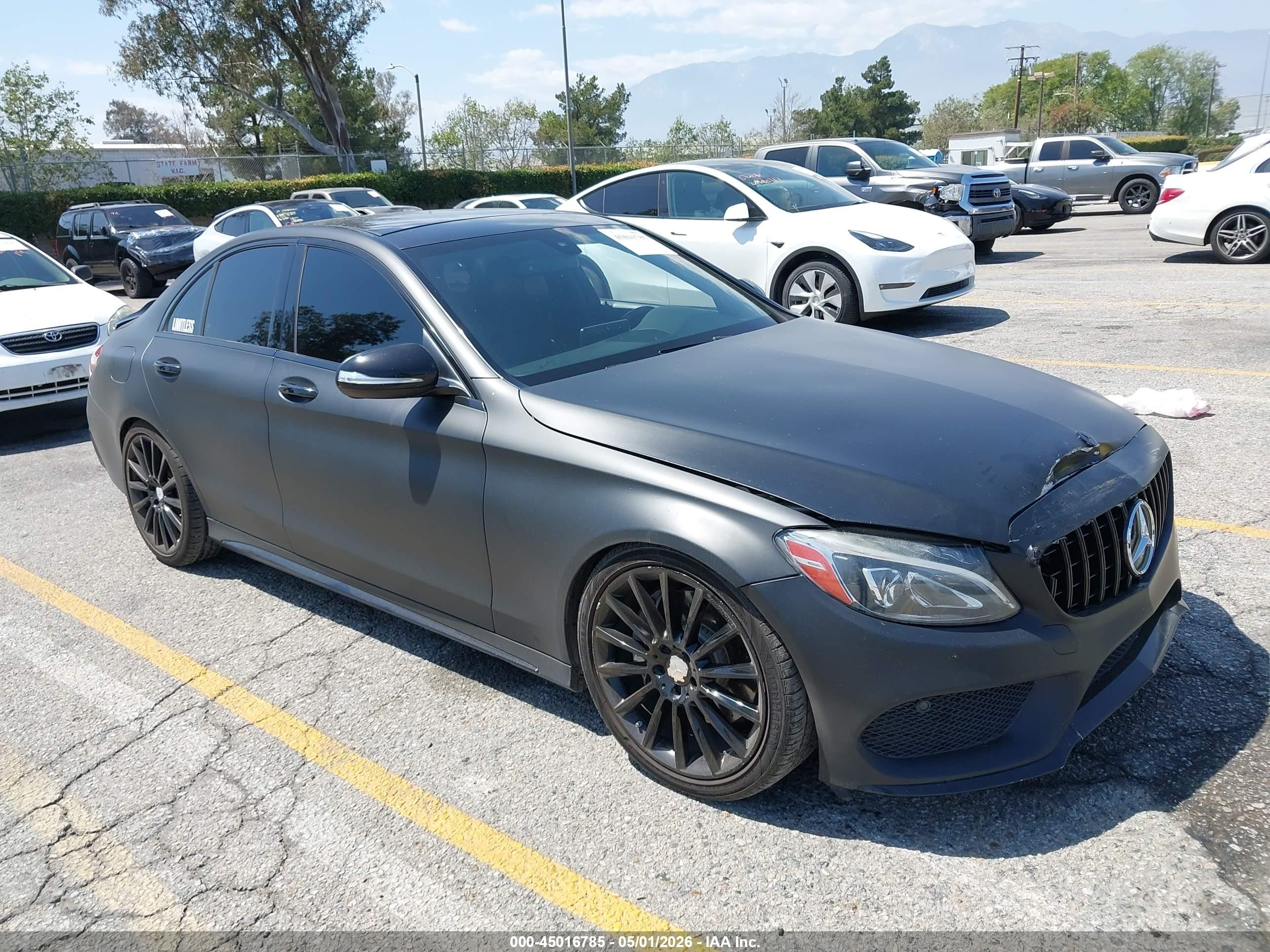 2015 Mercedes-benz C 300 Sport Black vin: 55SWF4JB3FU072657