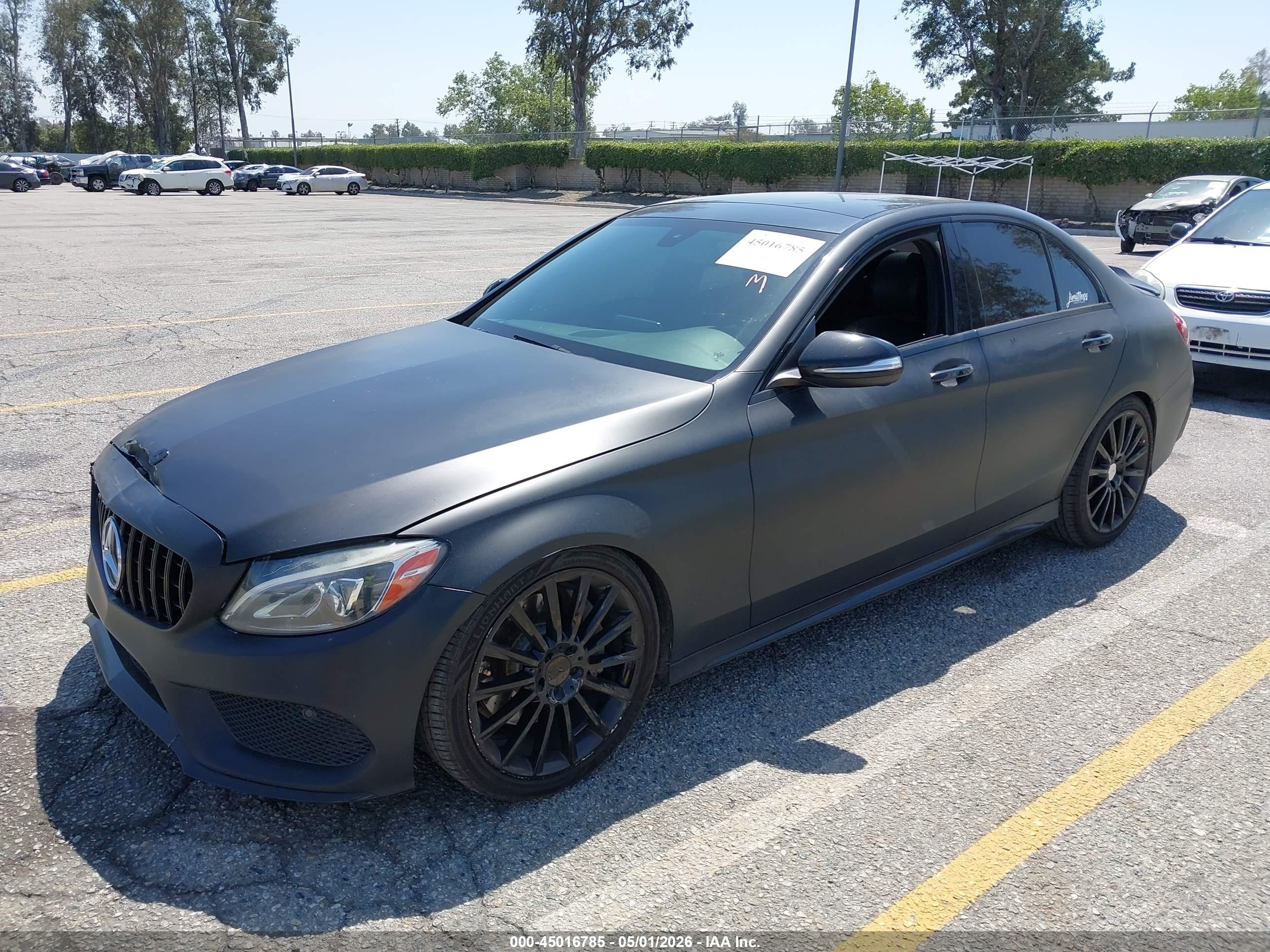 2015 Mercedes-benz C 300 Sport Black vin: 55SWF4JB3FU072657