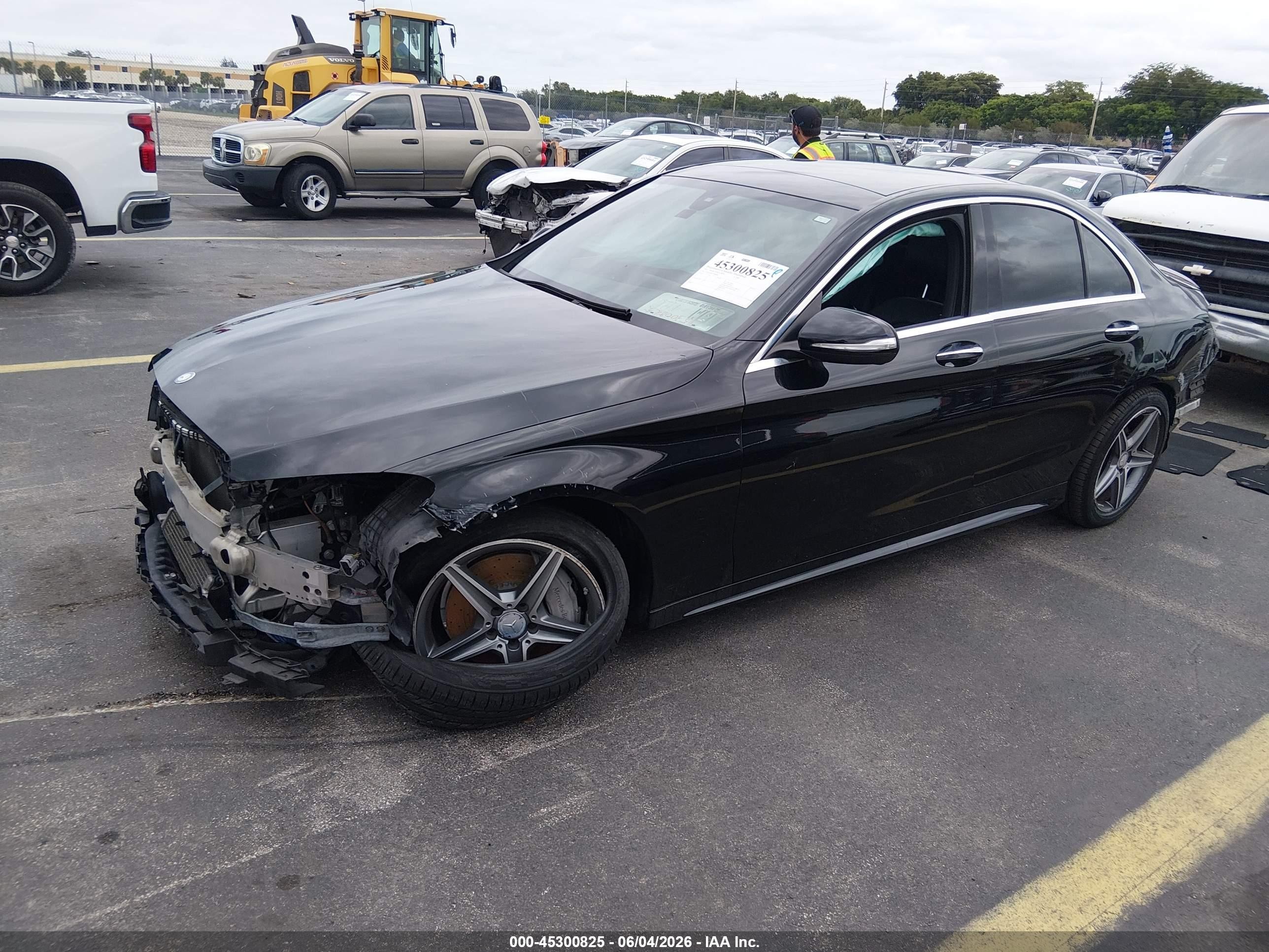2015 Mercedes-benz C 300 Sport Black vin: 55SWF4JB5FU080842