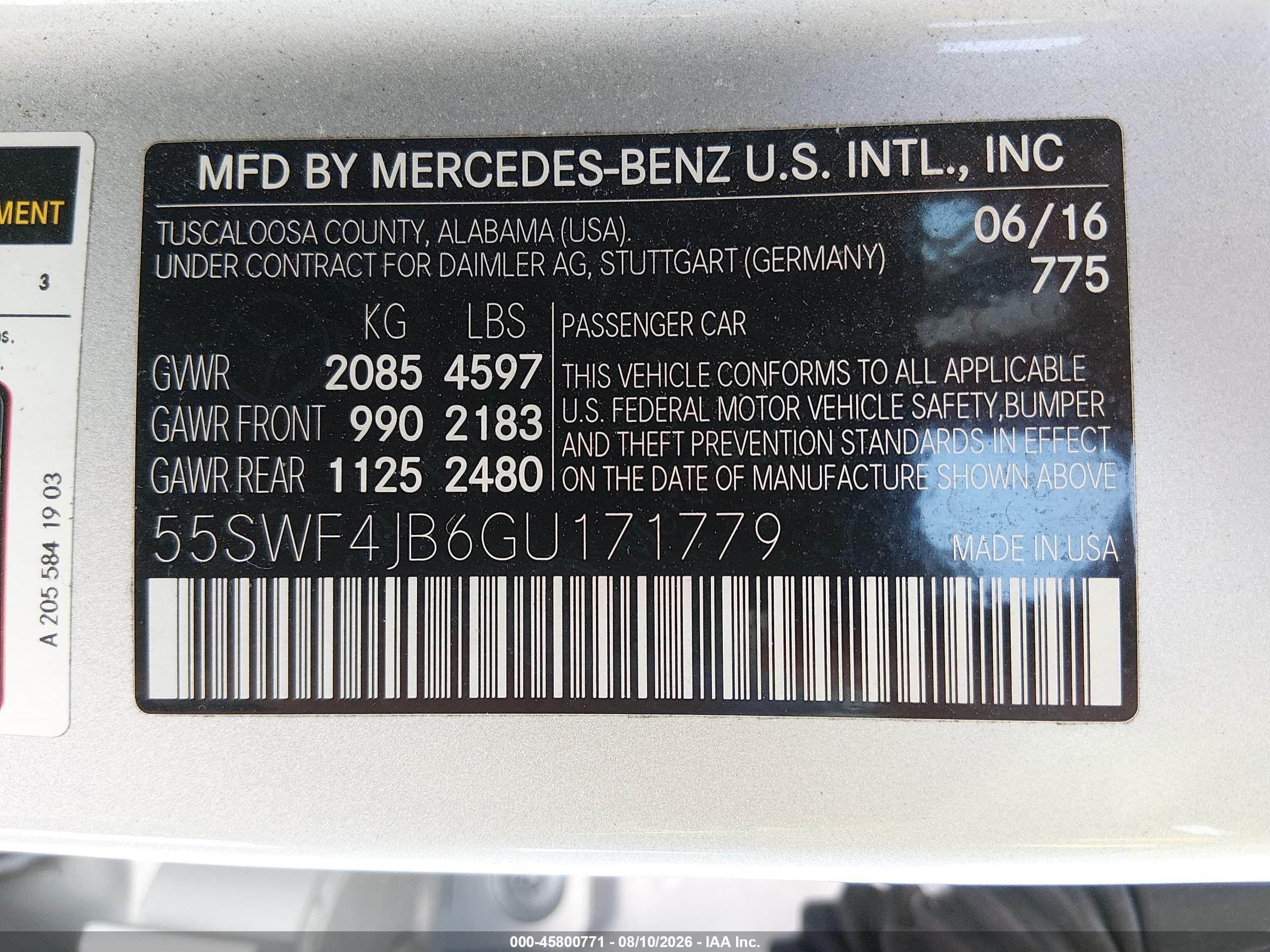 2016 Mercedes-benz C 300   Silver vin: 55SWF4JB6GU171779