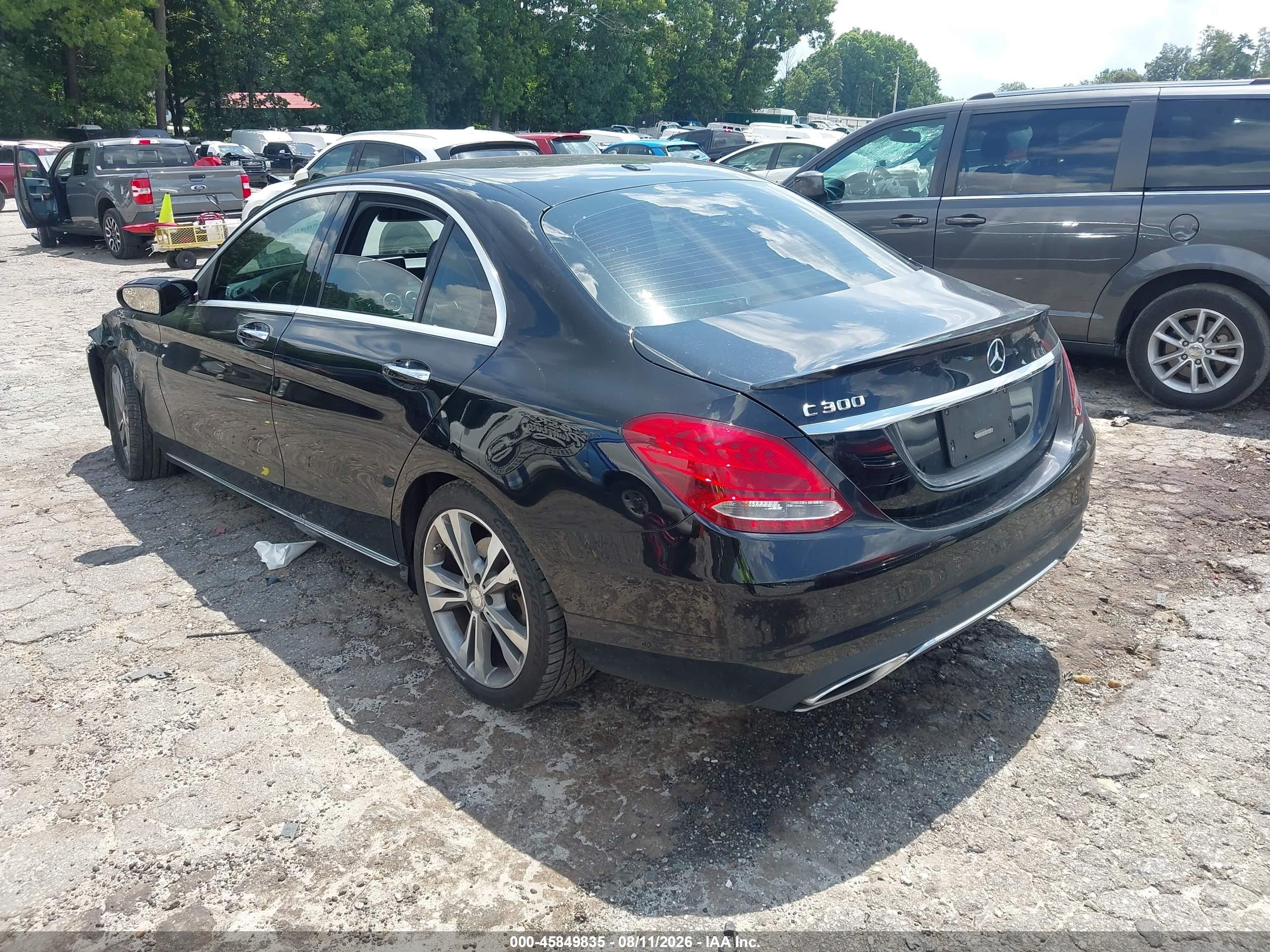 2015 Mercedes-benz C 300   Black vin: 55SWF4JB7FU055666