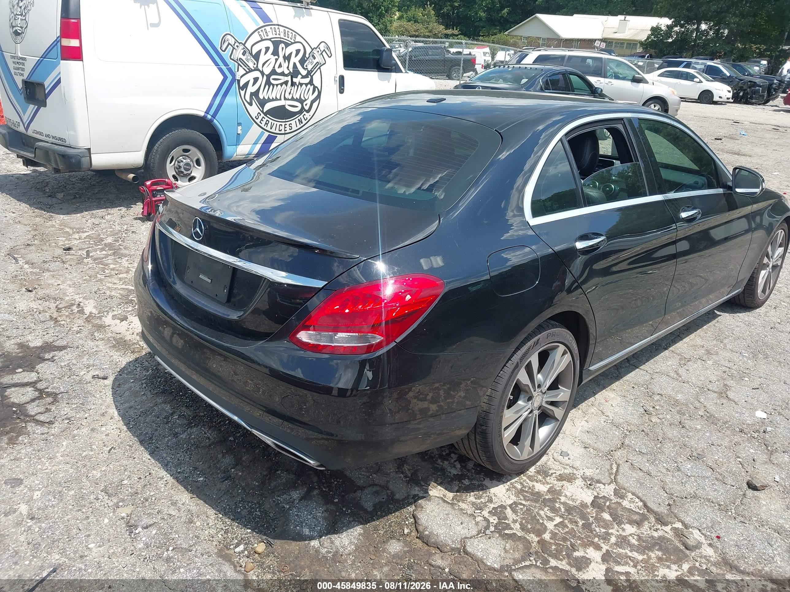 2015 Mercedes-benz C 300   Black vin: 55SWF4JB7FU055666