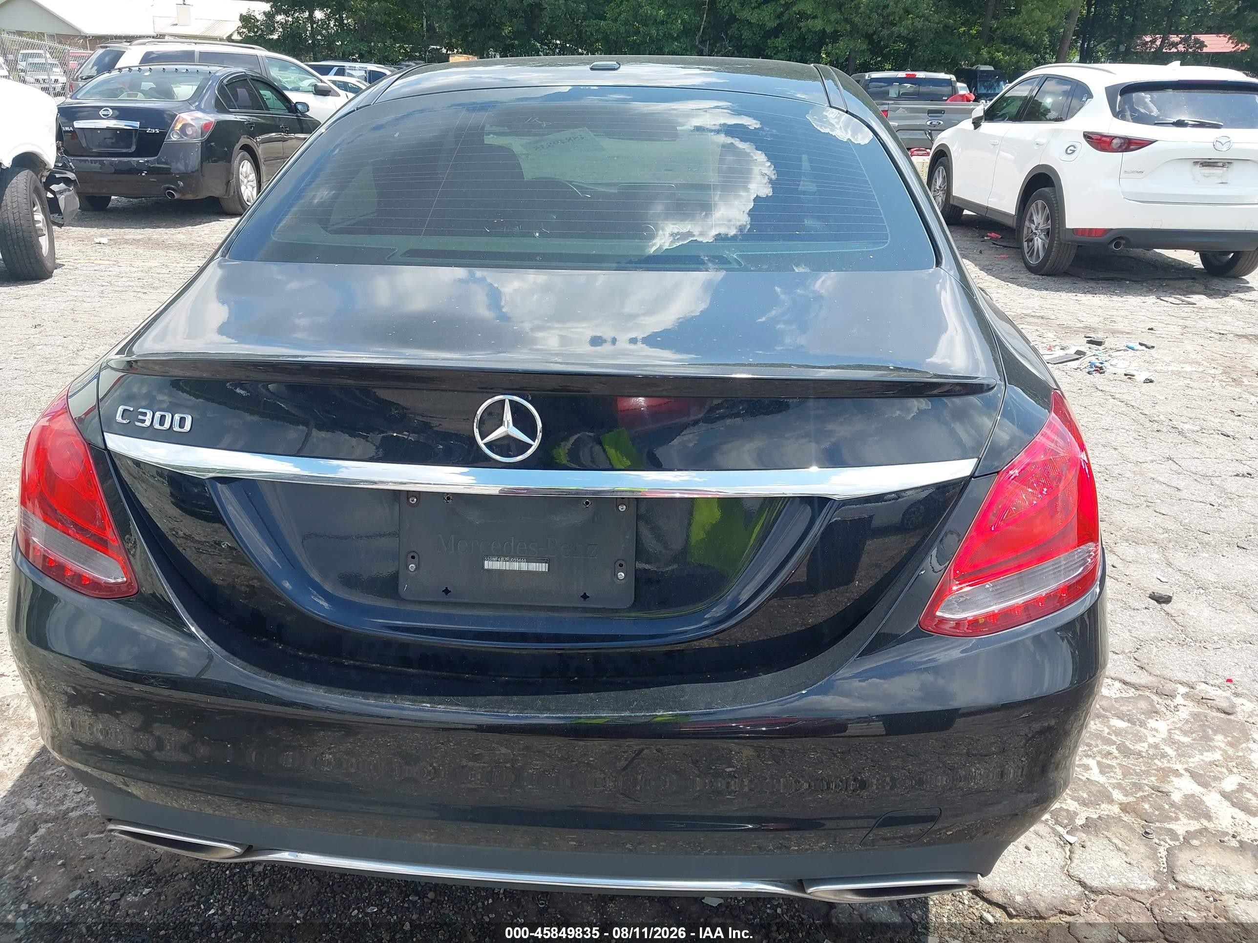 2015 Mercedes-benz C 300   Black vin: 55SWF4JB7FU055666