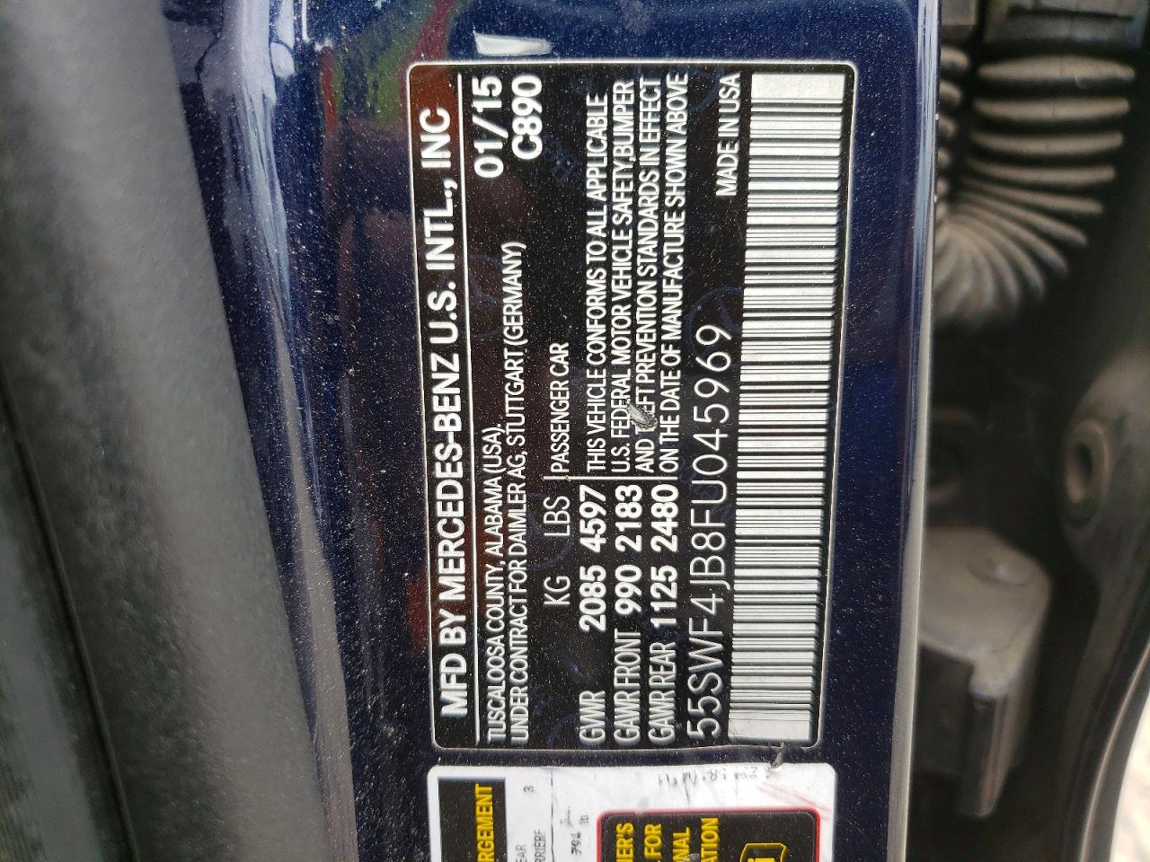 2015 Mercedes-benz C 300 Blue vin: 55SWF4JB8FU045969