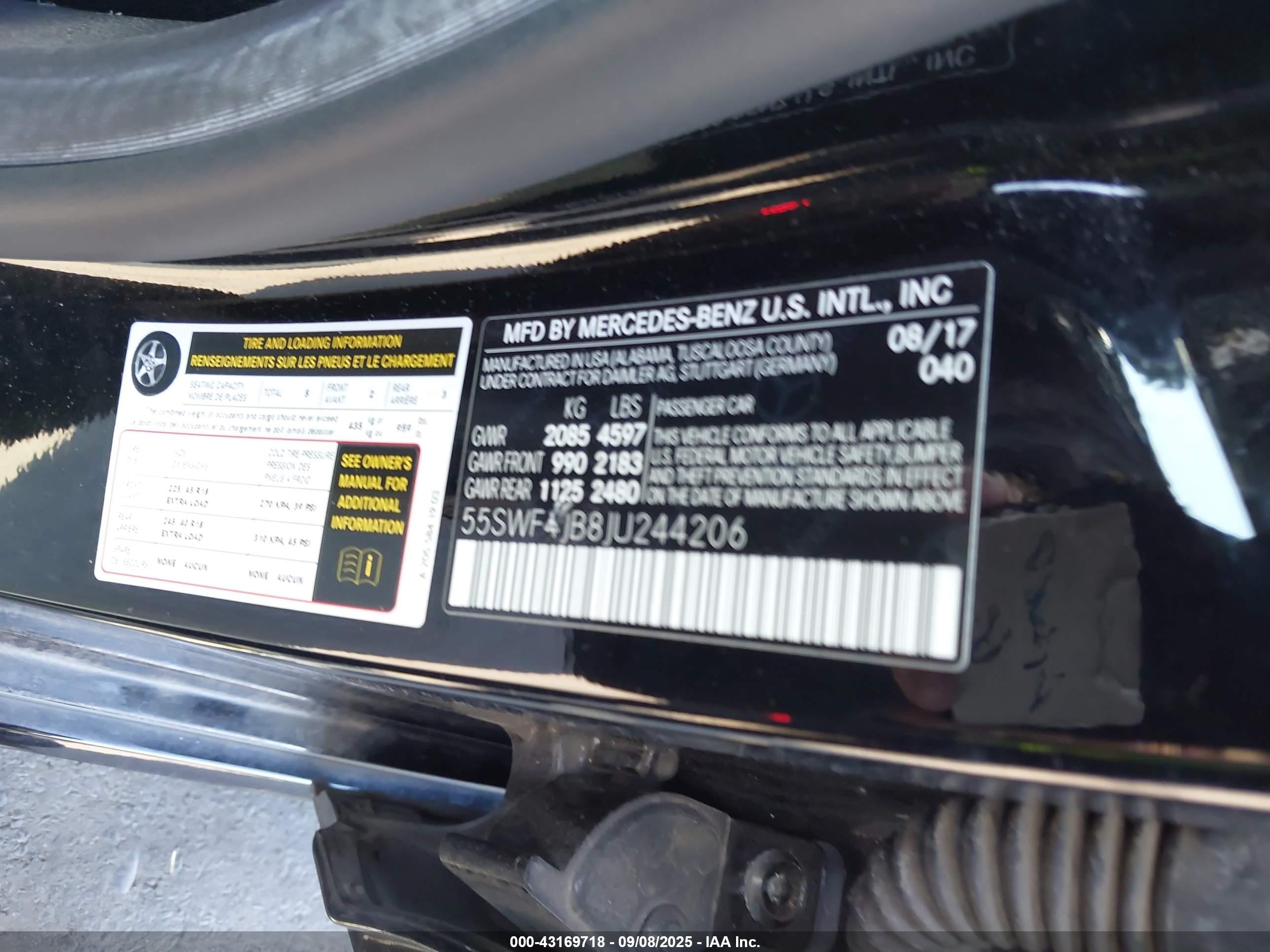 2018 Mercedes-benz C 300 Black vin: 55SWF4JB8JU244206