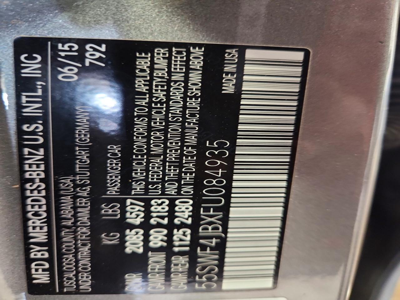 2015 Mercedes-benz C 300 Серебряный vin: 55SWF4JBXFU084935