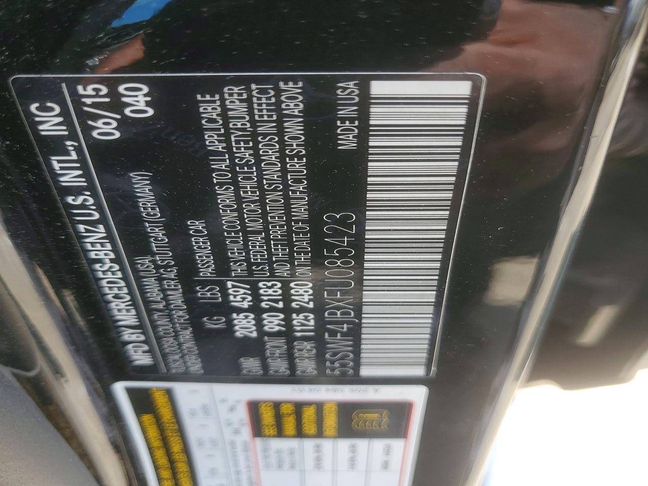 2015 Mercedes-benz C 300 Black vin: 55SWF4JBXFU085423