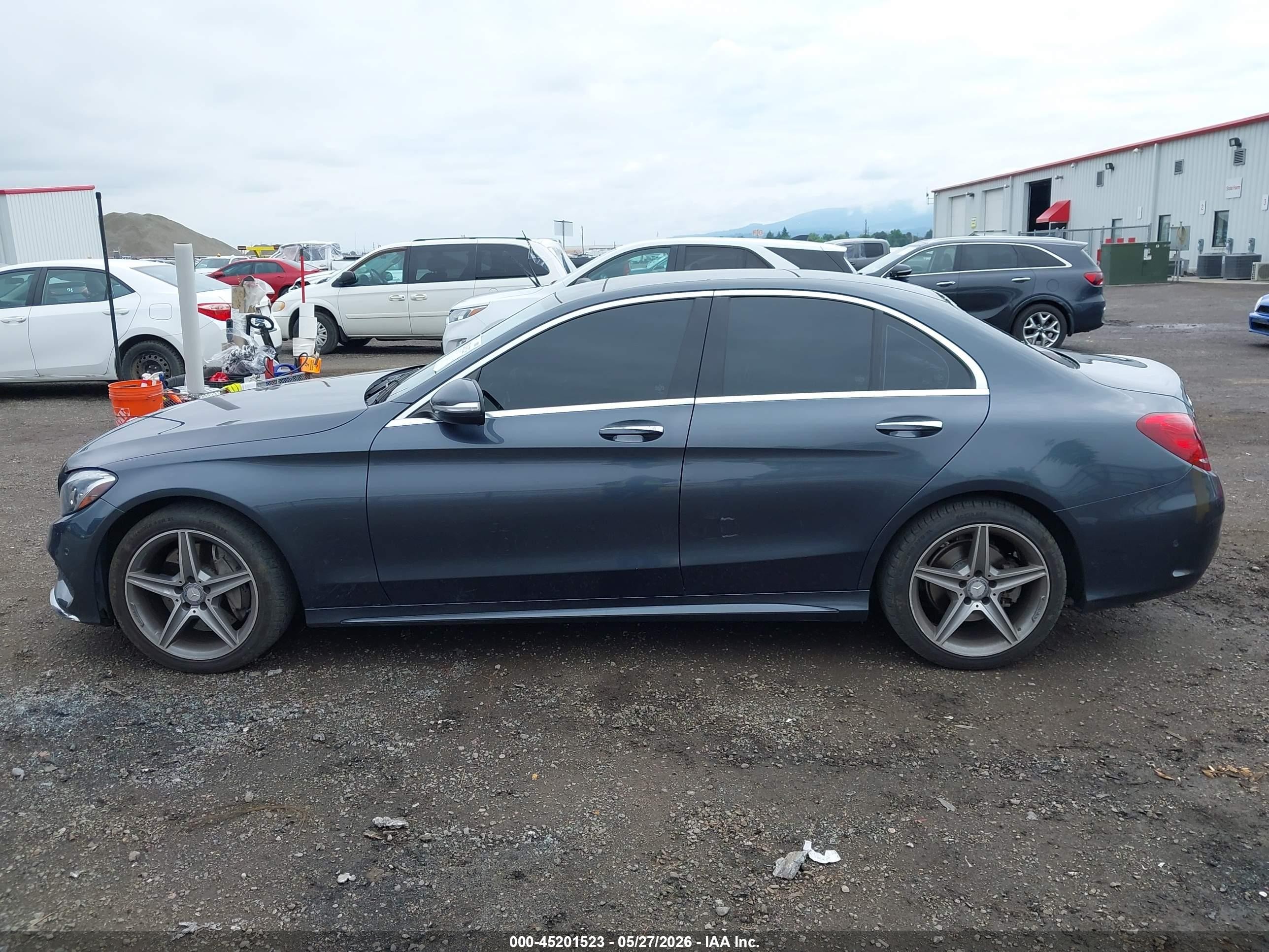 2015 Mercedes-benz C 300 Sport 4matic Black vin: 55SWF4KB0FU020160