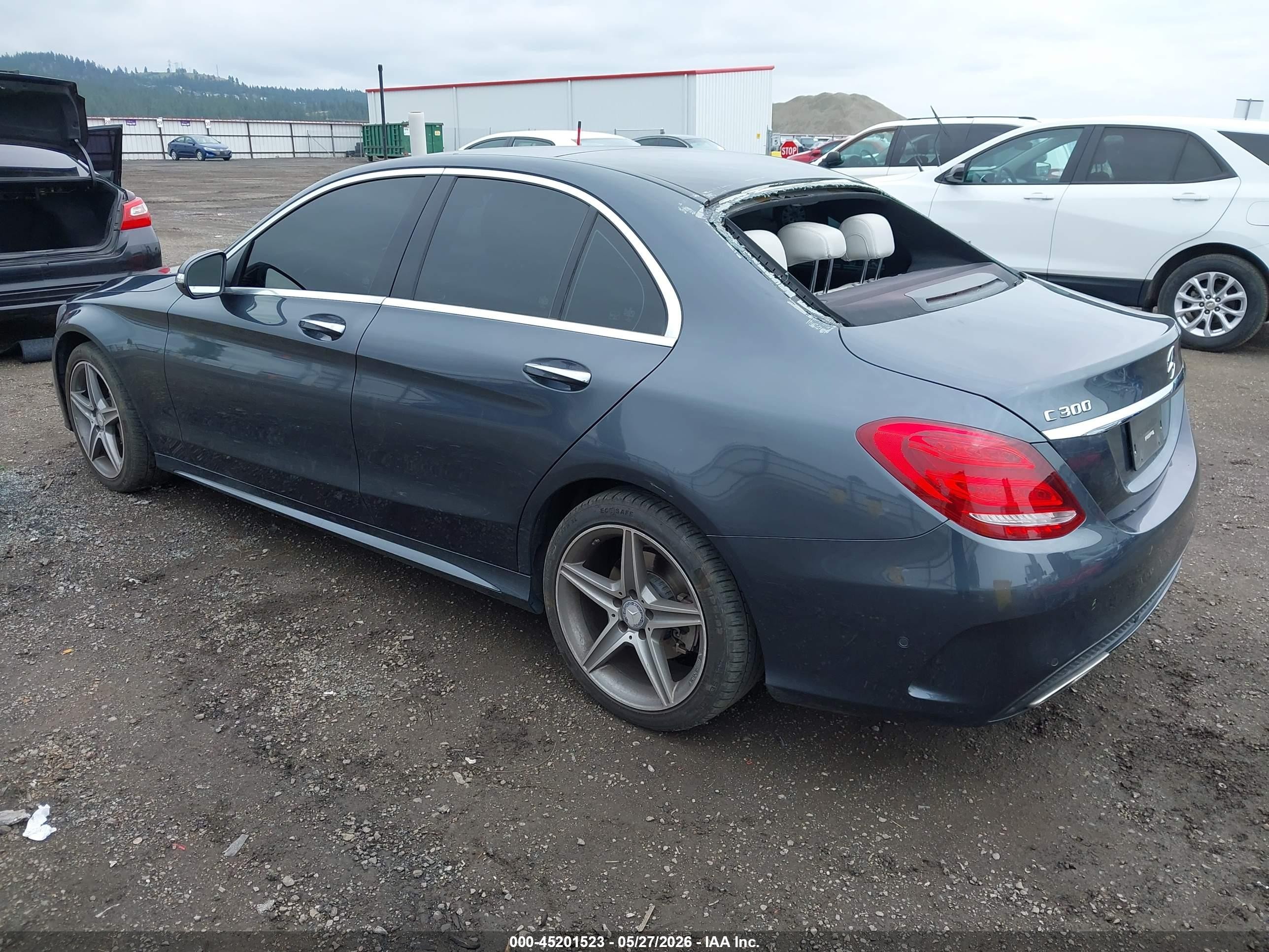 2015 Mercedes-benz C 300 Sport 4matic Black vin: 55SWF4KB0FU020160