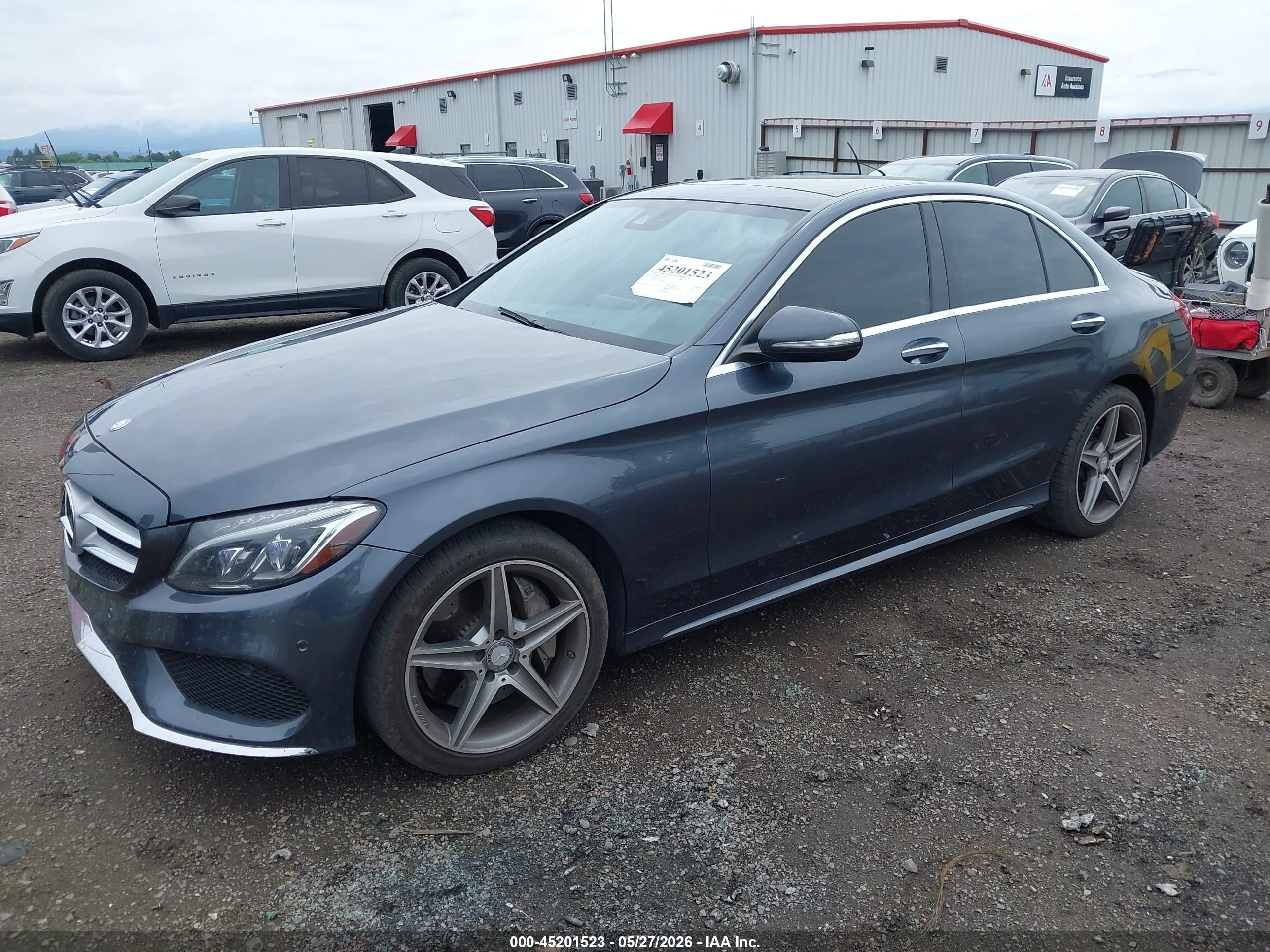 2015 Mercedes-benz C 300 Sport 4matic Black vin: 55SWF4KB0FU020160
