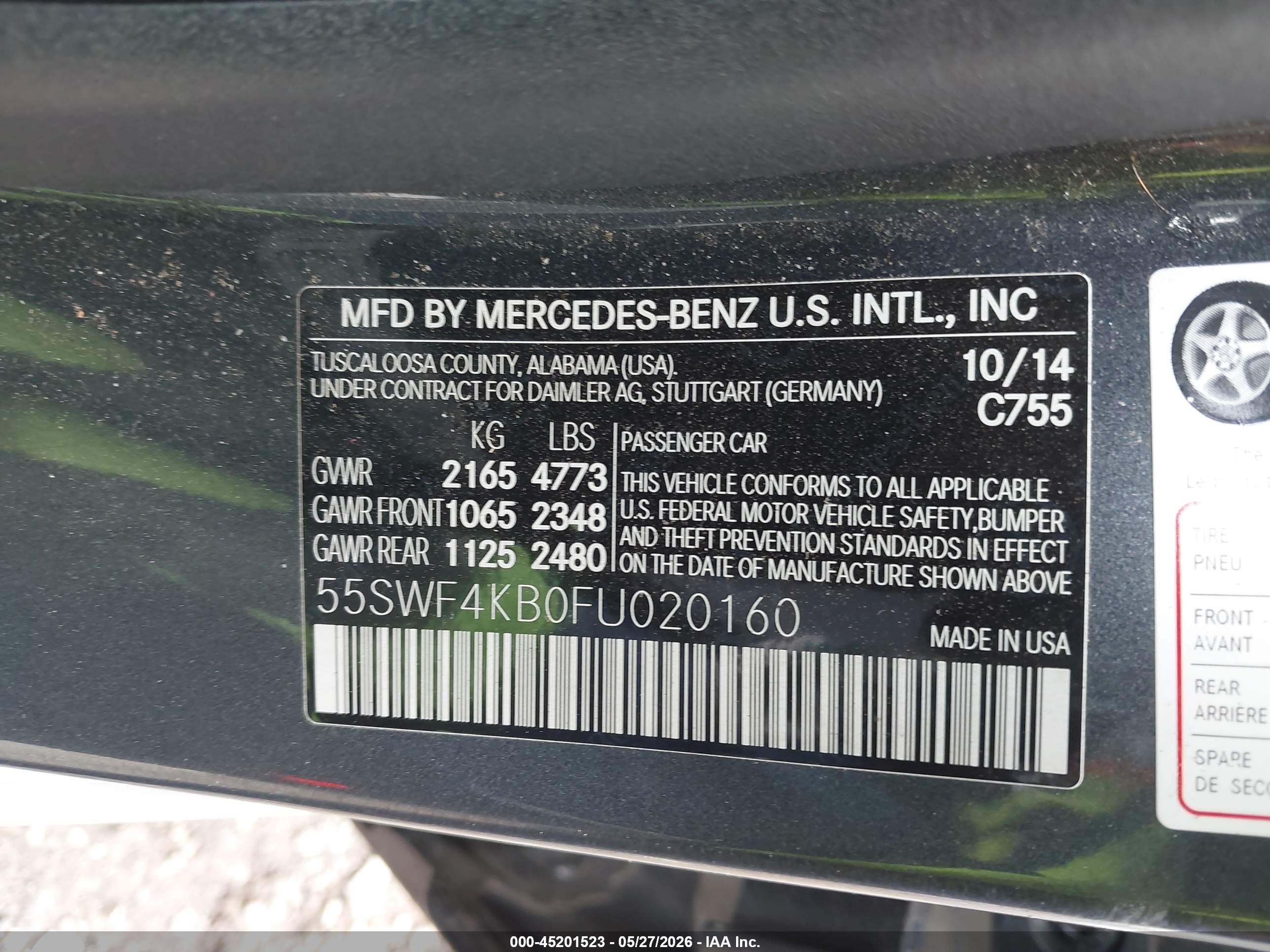 2015 Mercedes-benz C 300 Sport 4matic Black vin: 55SWF4KB0FU020160