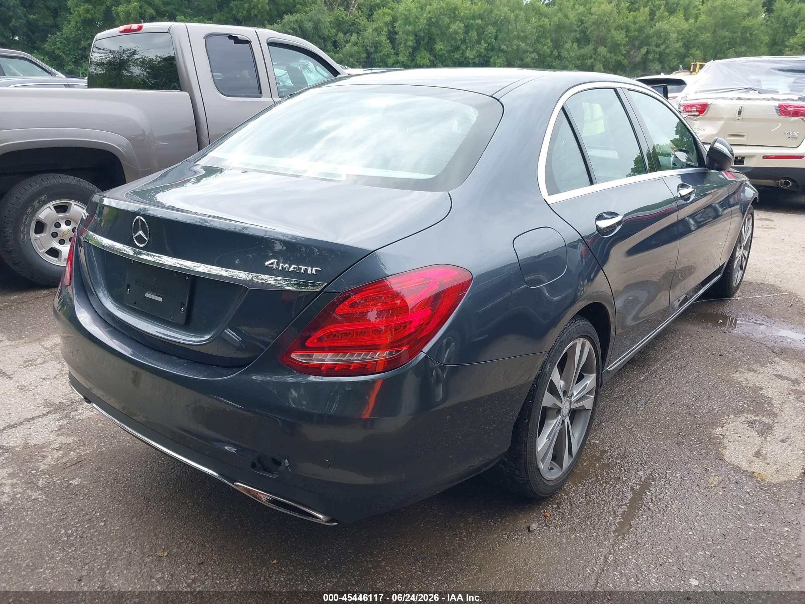 2015 Mercedes-benz C 300 4matic Gray vin: 55SWF4KB0FU025259