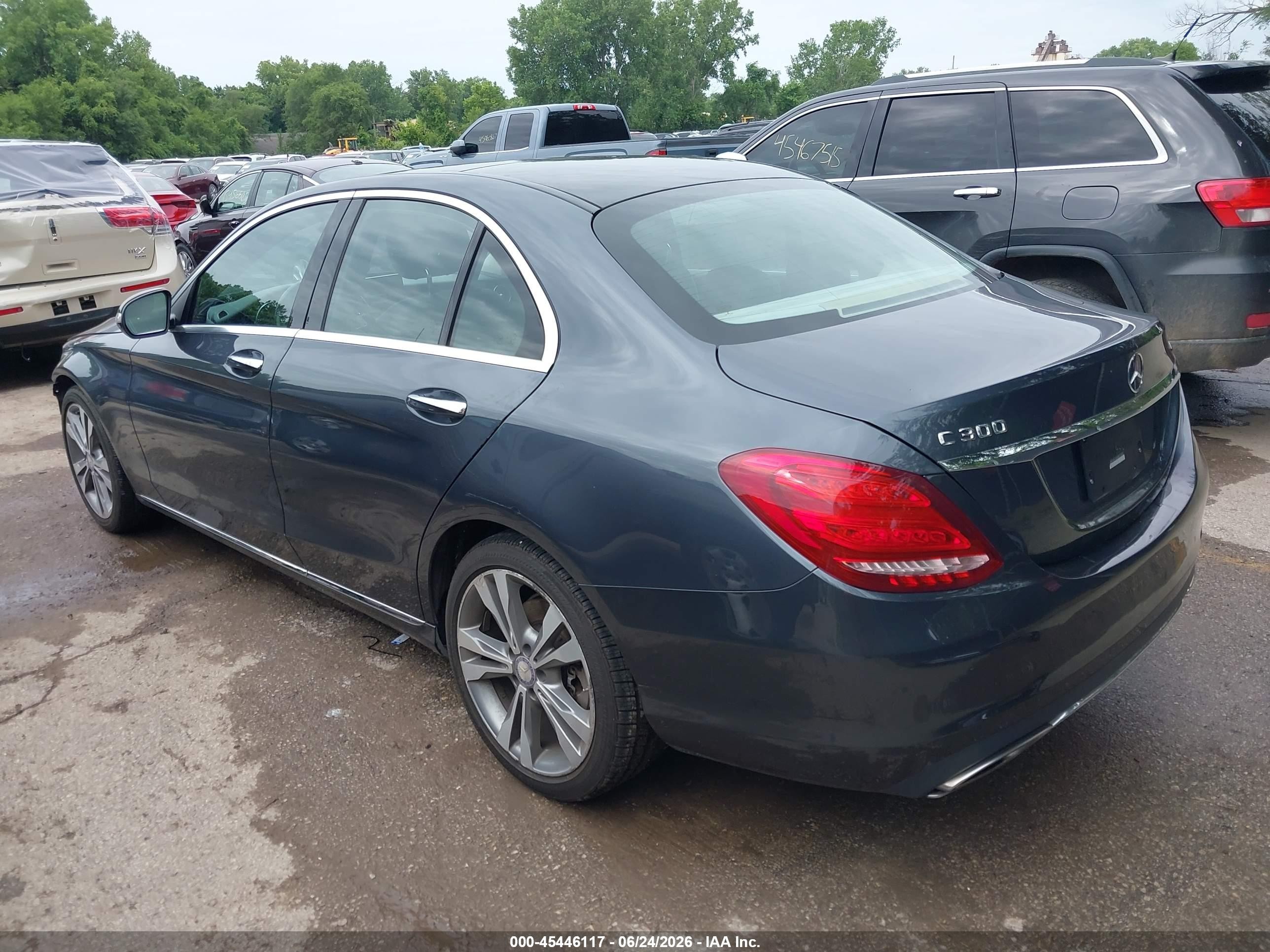 2015 Mercedes-benz C 300 4matic Gray vin: 55SWF4KB0FU025259