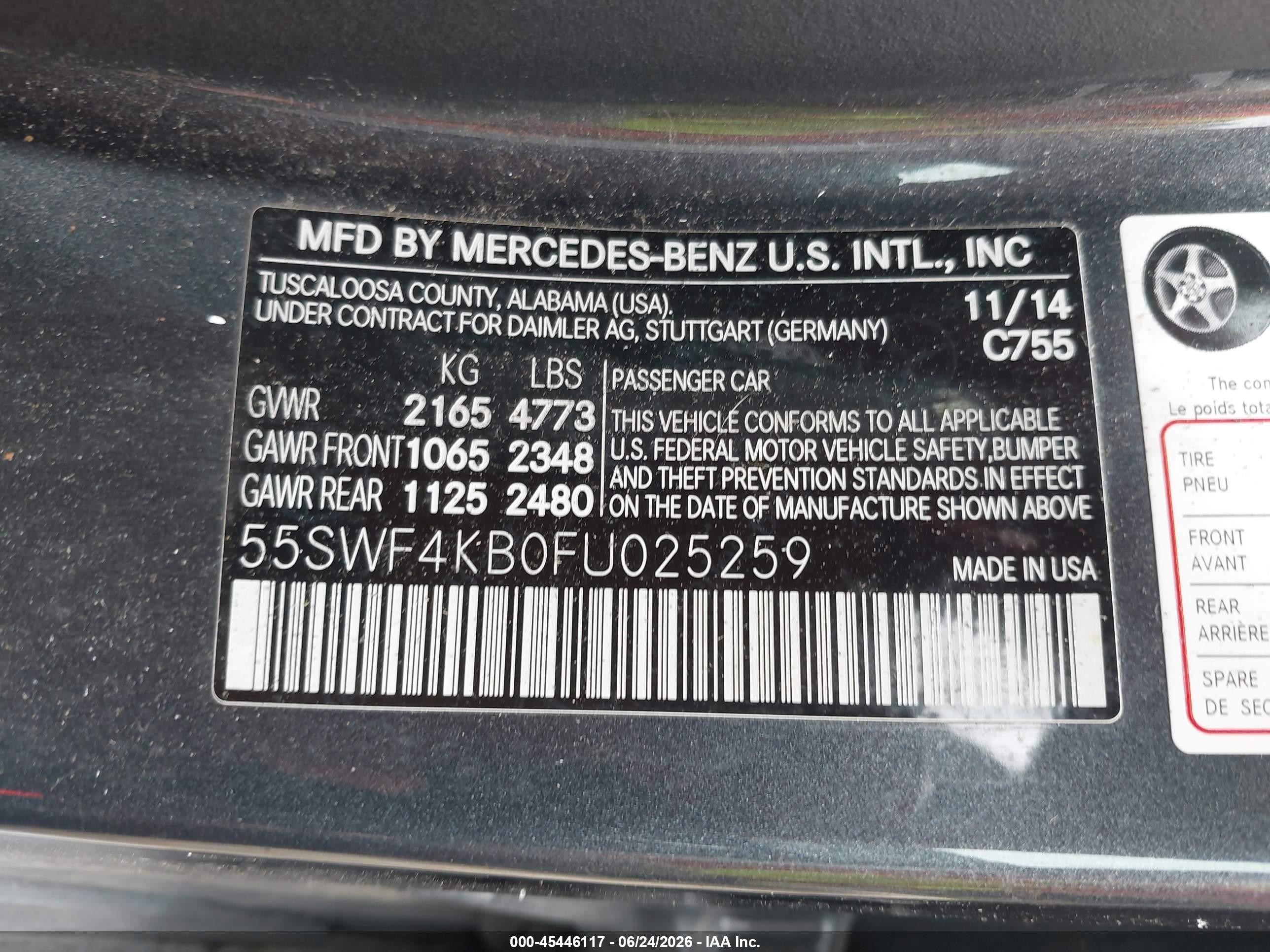 2015 Mercedes-benz C 300 4matic Gray vin: 55SWF4KB0FU025259