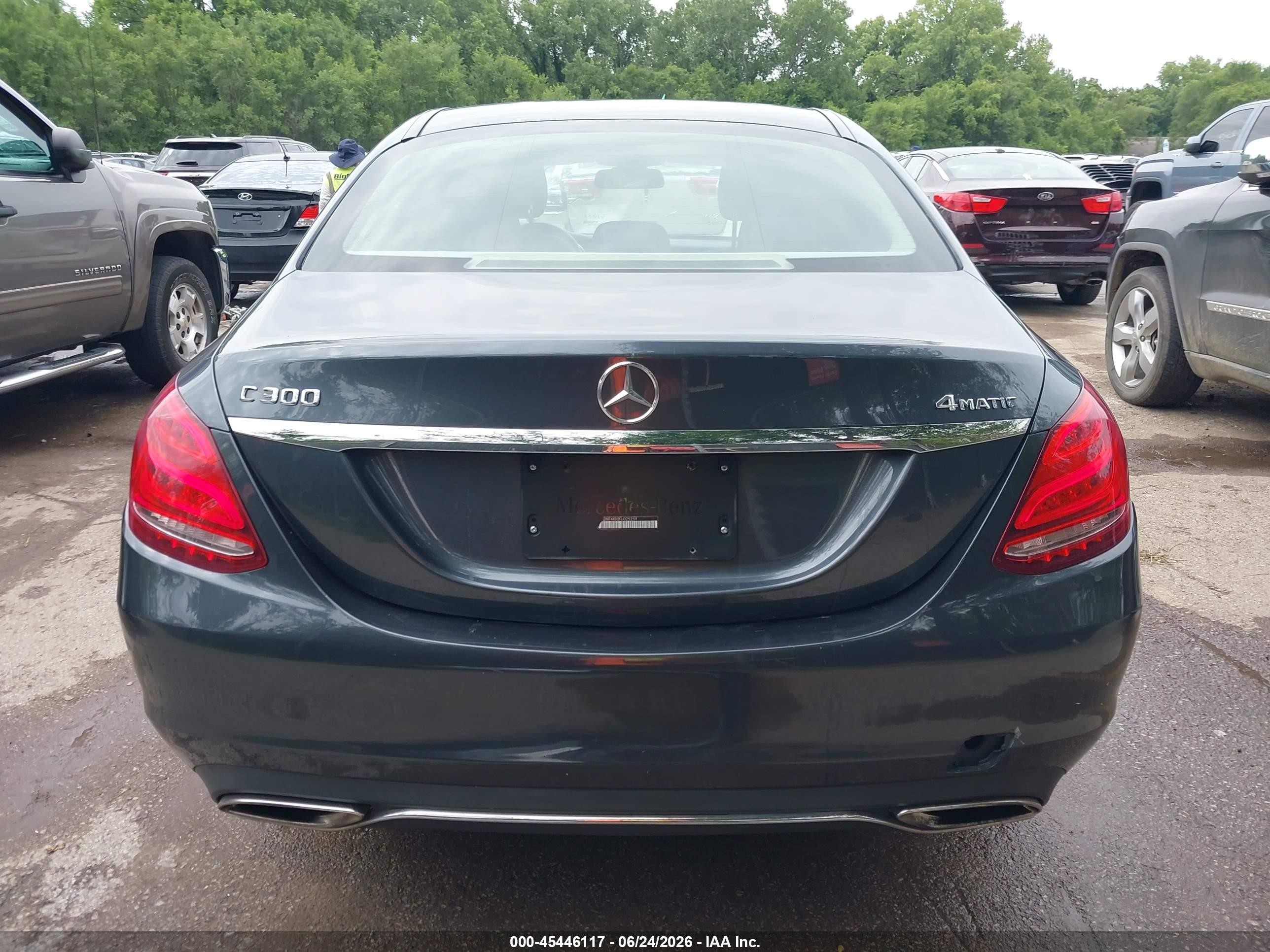 2015 Mercedes-benz C 300 4matic Gray vin: 55SWF4KB0FU025259