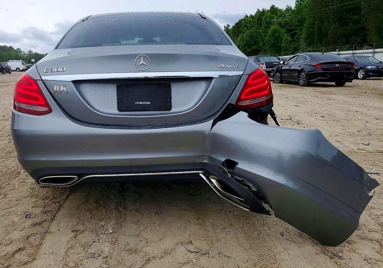 2015 Mercedes-benz C 300 4matic Gray vin: 55SWF4KB0FU025598