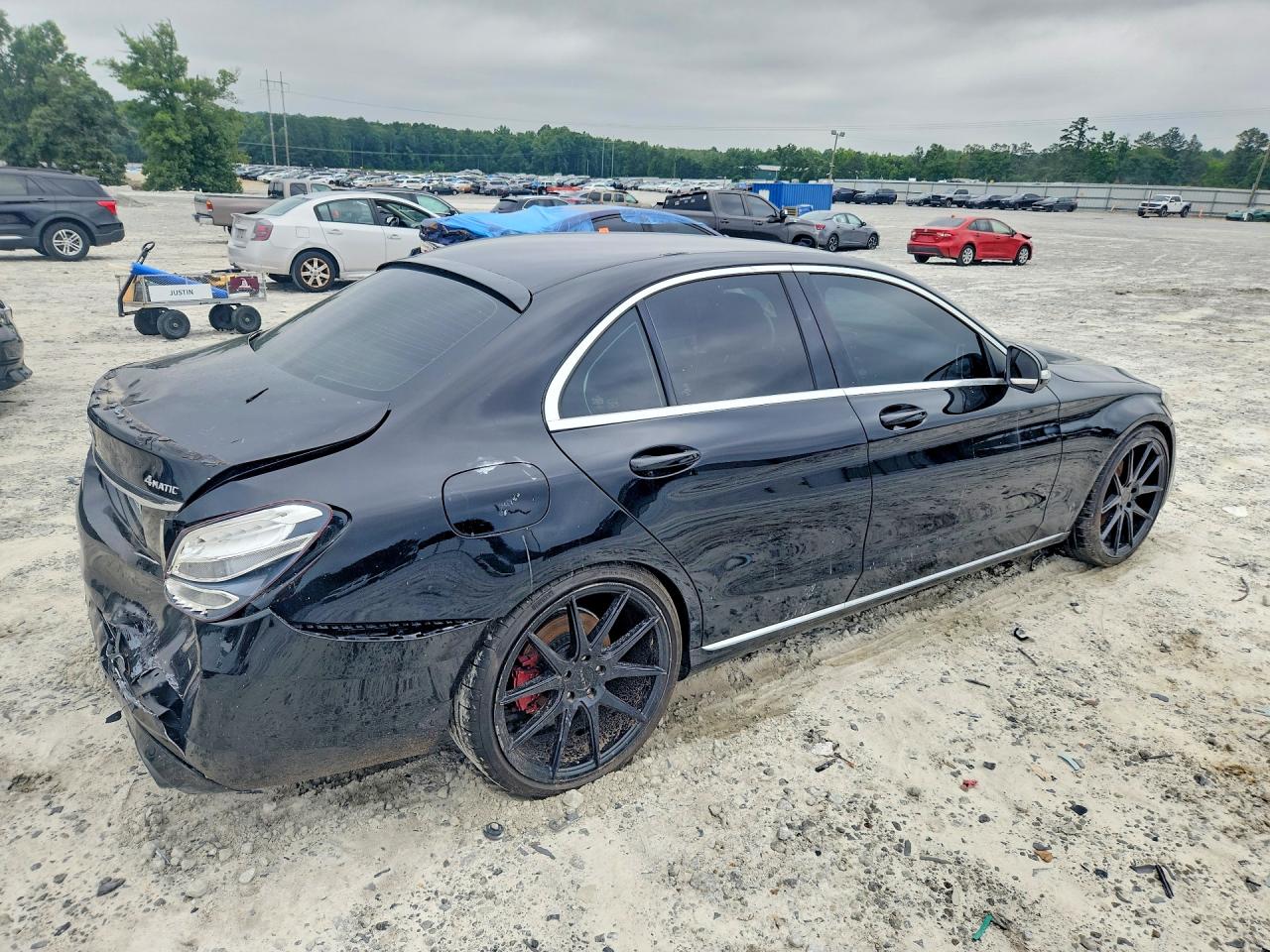 2015 Mercedes-benz C 300 4matic Black vin: 55SWF4KB0FU035614