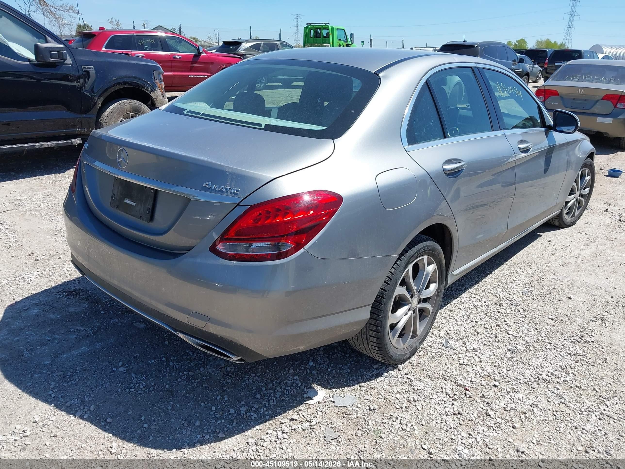 2015 Mercedes-benz C 300 4matic/luxury 4matic/sport 4matic Gray vin: 55SWF4KB0FU082495