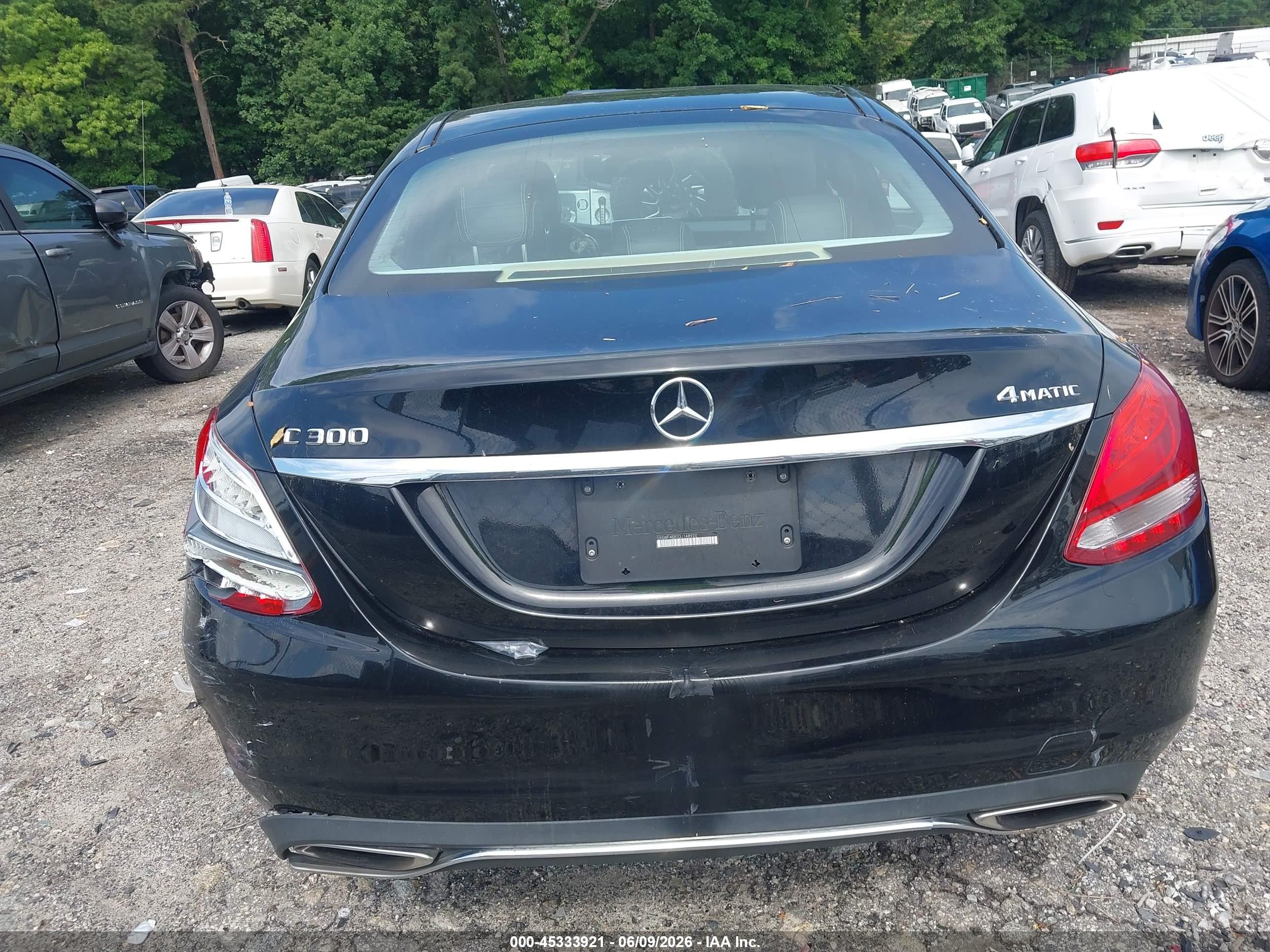 2016 Mercedes-benz C 300 4matic Black vin: 55SWF4KB0GU148920
