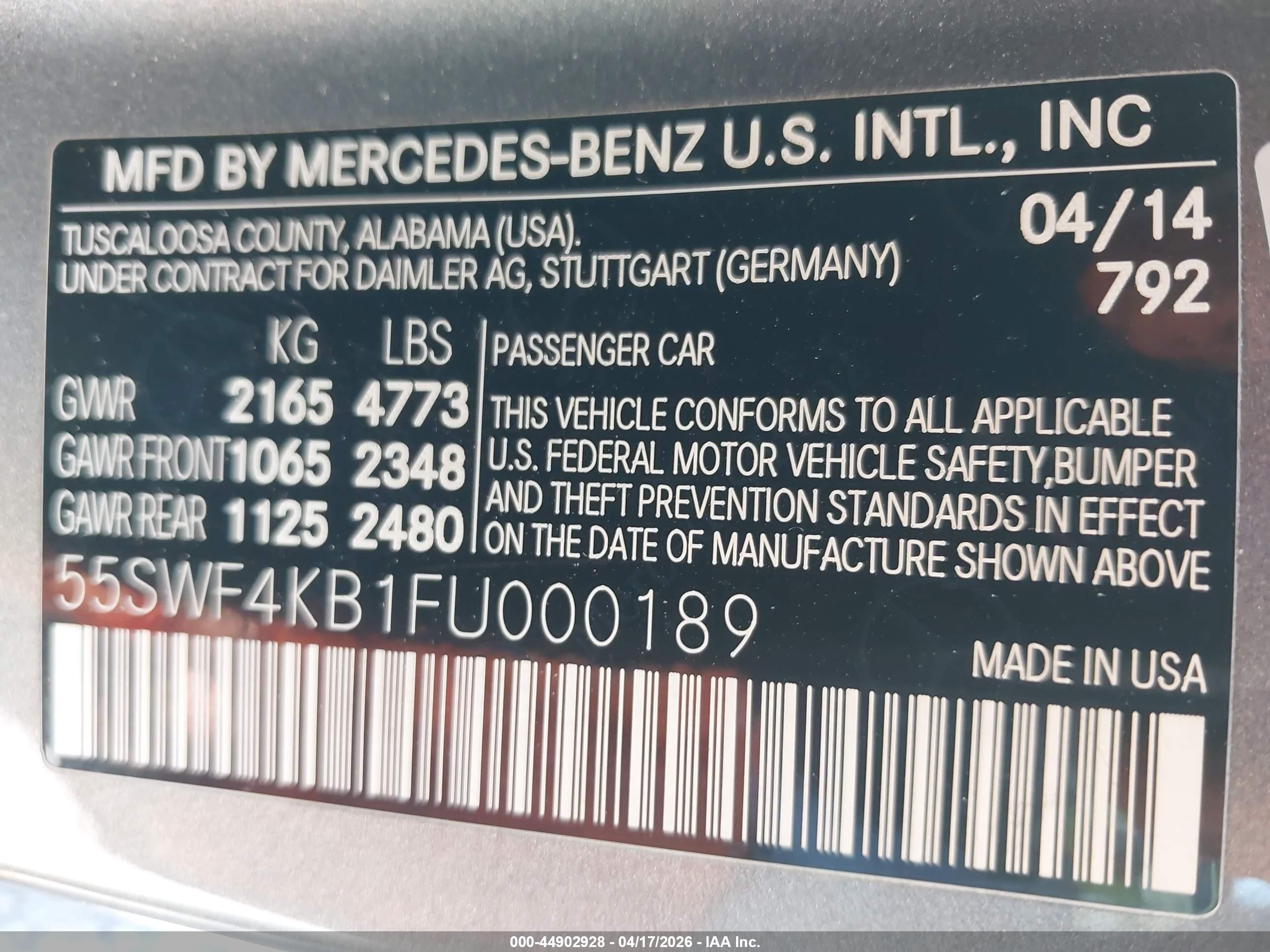 2015 Mercedes-benz C 300 Luxury 4matic Silver vin: 55SWF4KB1FU000189