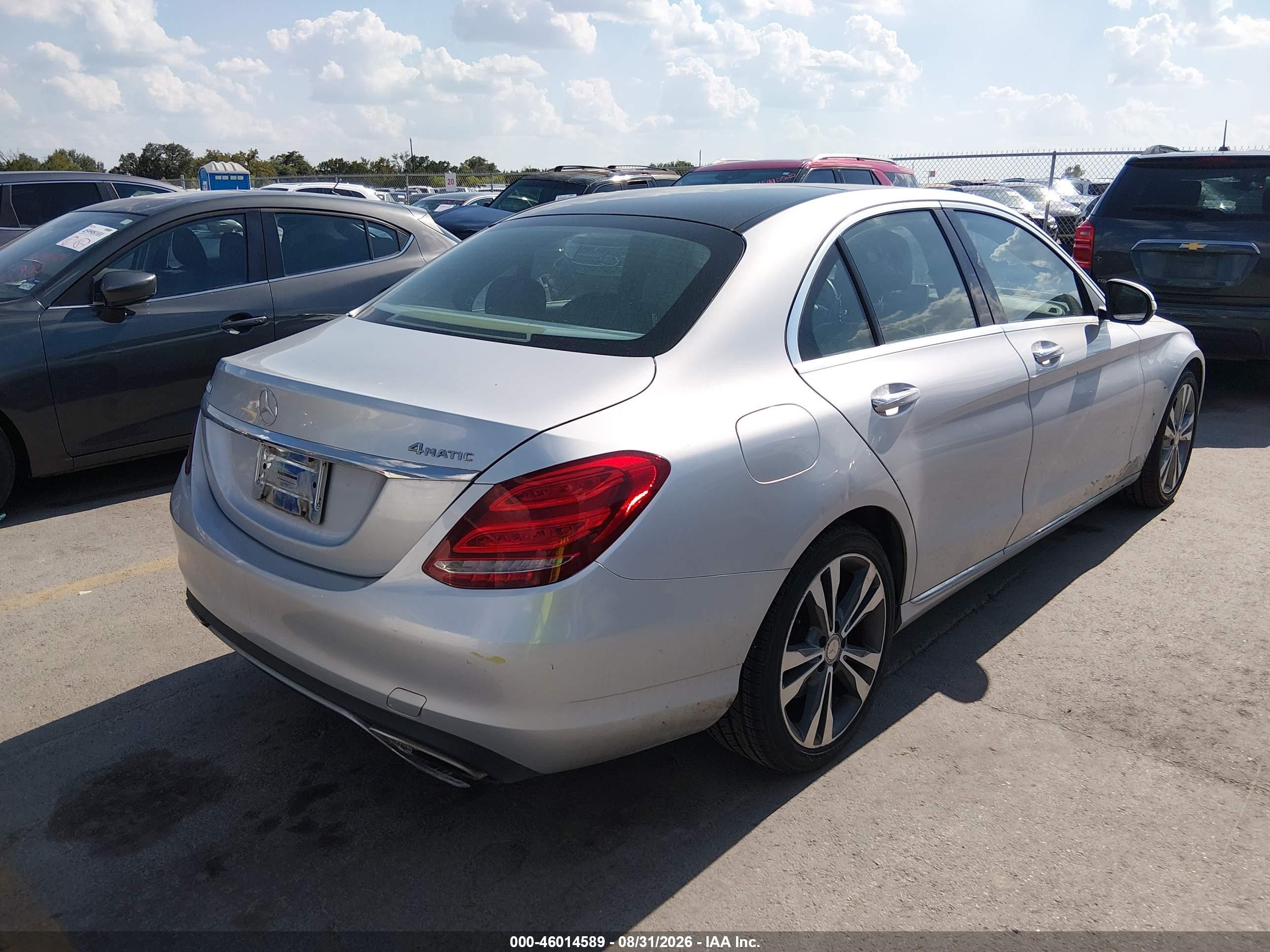 2015 Mercedes-benz C 300 4matic Silver vin: 55SWF4KB1FU003688