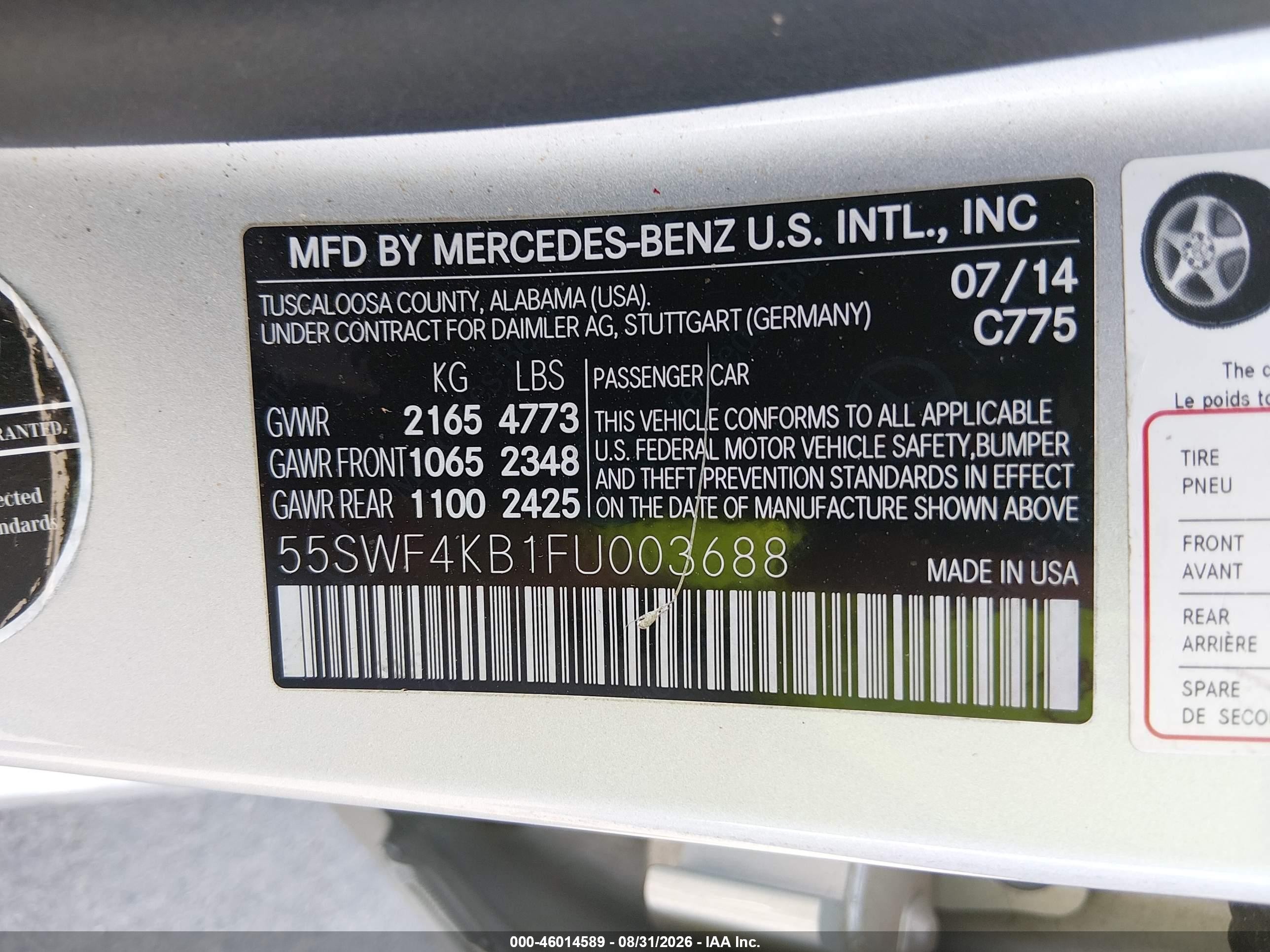 2015 Mercedes-benz C 300 4matic Silver vin: 55SWF4KB1FU003688