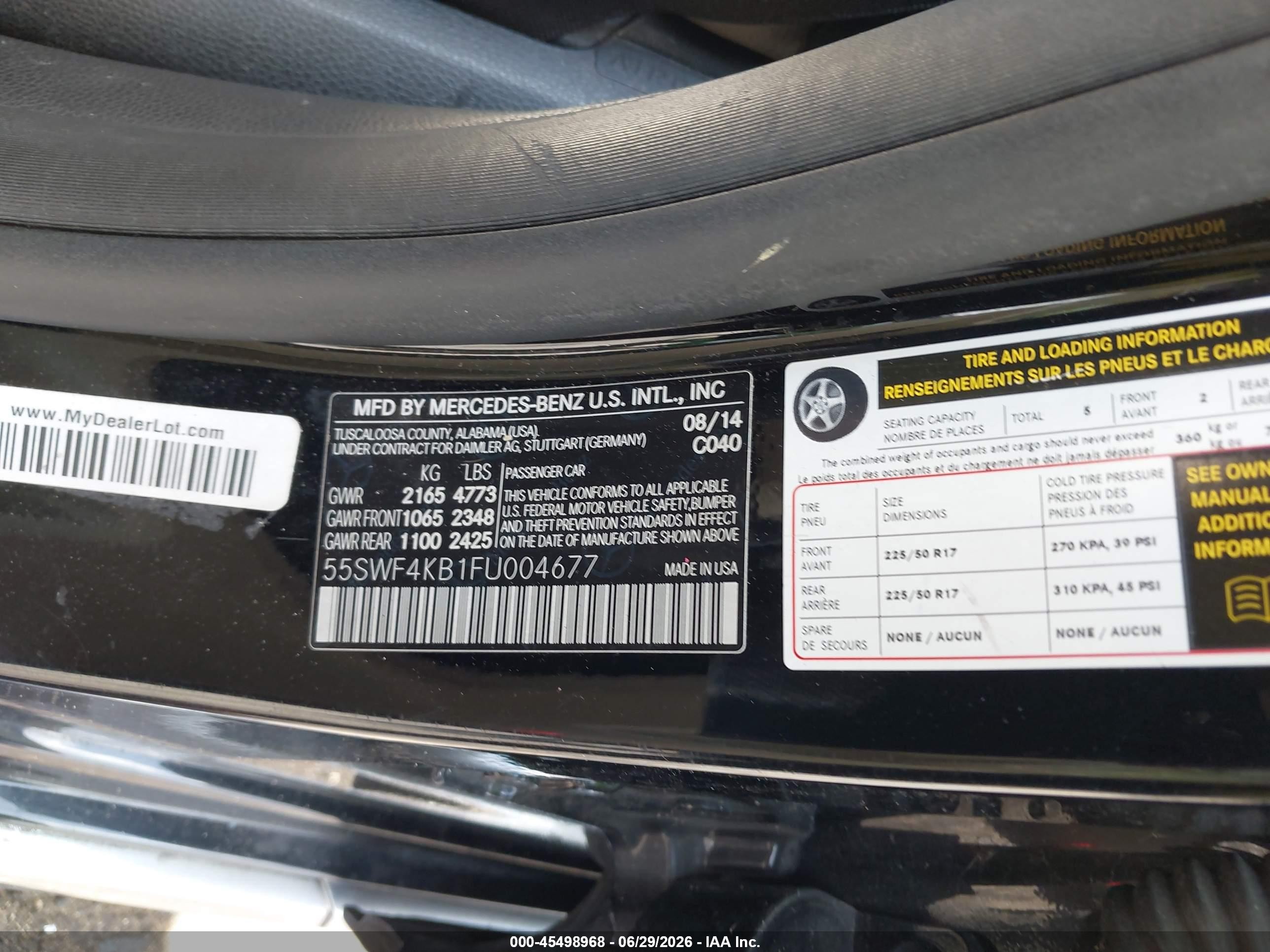 2015 Mercedes-benz C 300 4matic vin: 55SWF4KB1FU004677