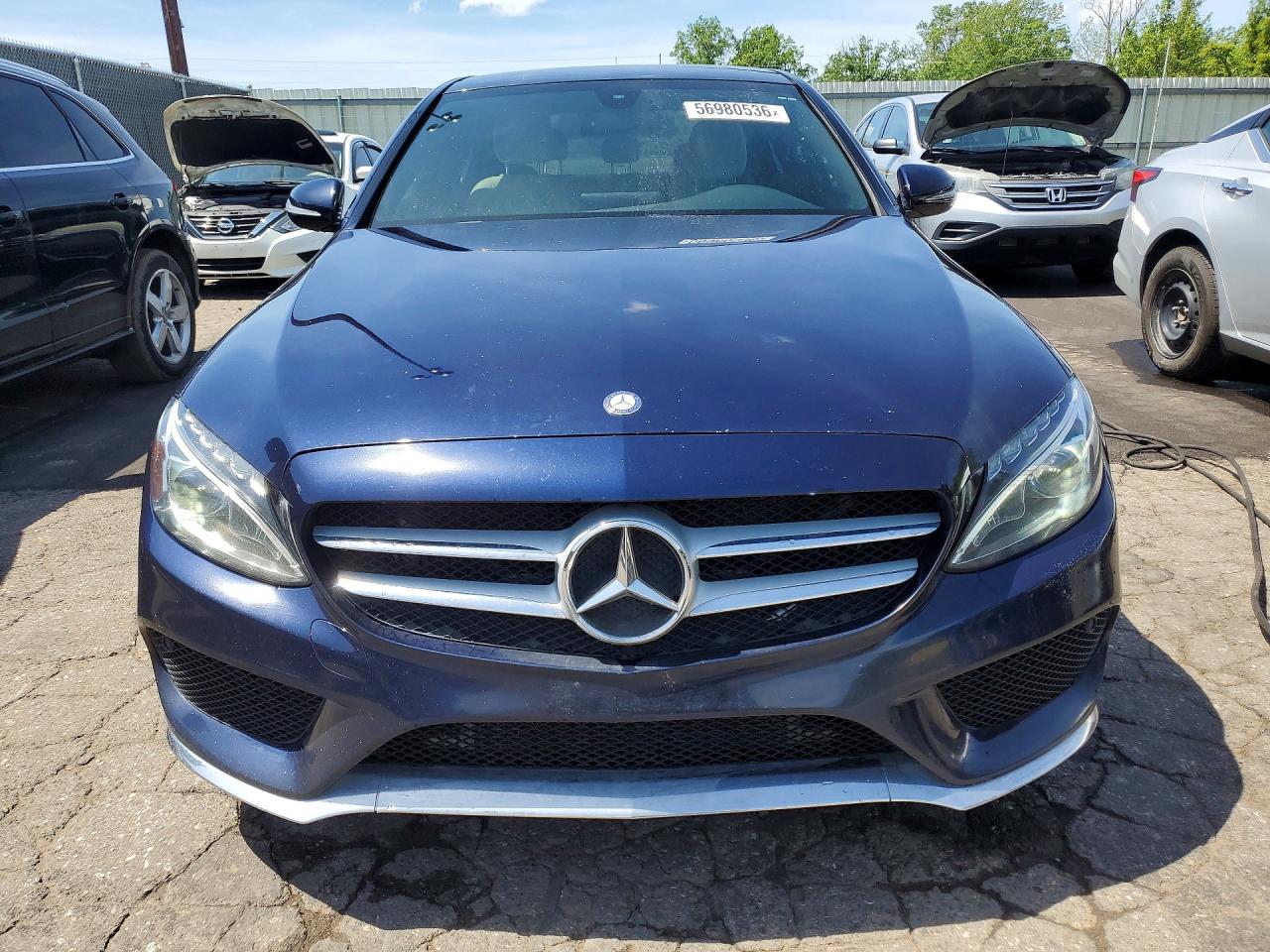 2015 Mercedes-benz C 300 4matic Синий vin: 55SWF4KB1FU009300