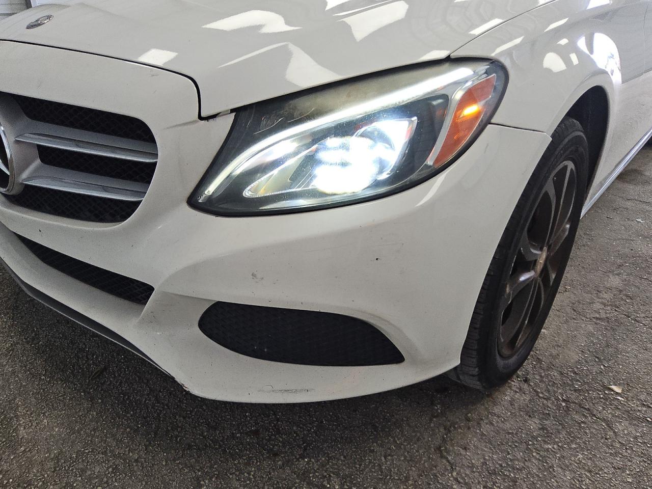 2015 Mercedes-benz C 300 4matic White vin: 55SWF4KB1FU015226 Damage: Front Bumper, Multiple Scratches Heavy, 2