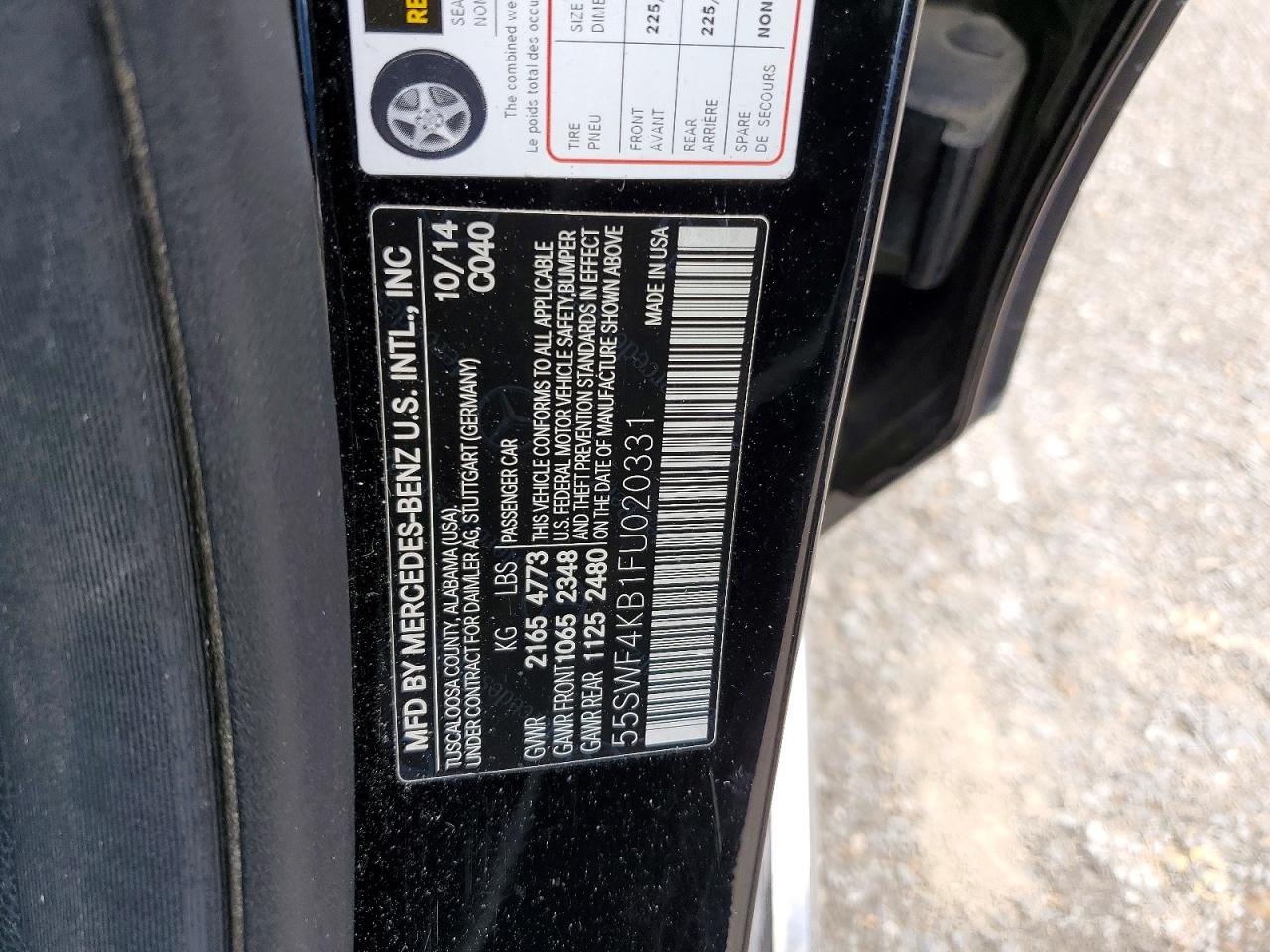 2015 Mercedes-benz C 300 4matic Black vin: 55SWF4KB1FU020331