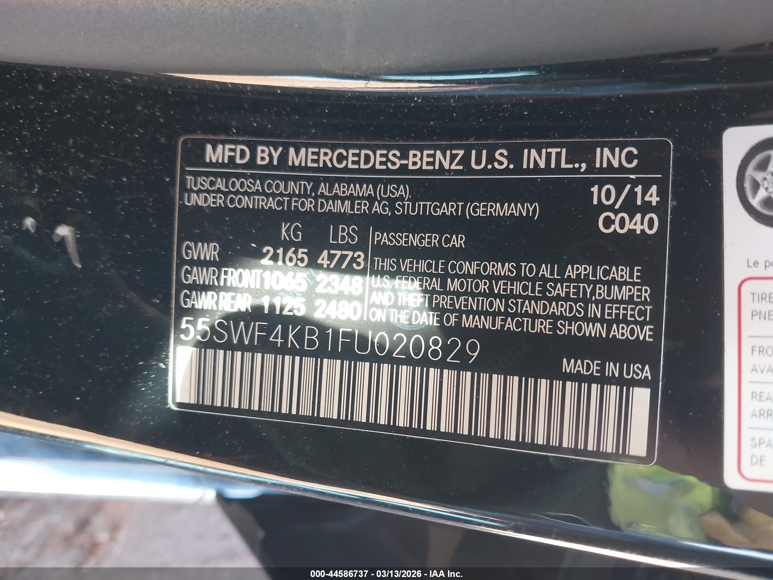 2015 Mercedes-benz C 300 4matic Black vin: 55SWF4KB1FU020829