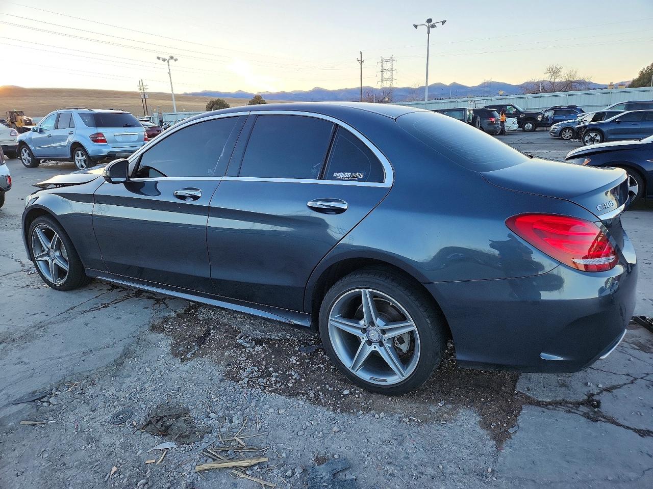 2015 Mercedes-benz C 300 4matic Gray vin: 55SWF4KB1FU026338