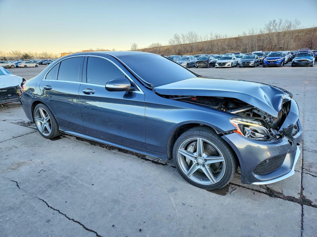 2015 Mercedes-benz C 300 4matic Gray vin: 55SWF4KB1FU026338