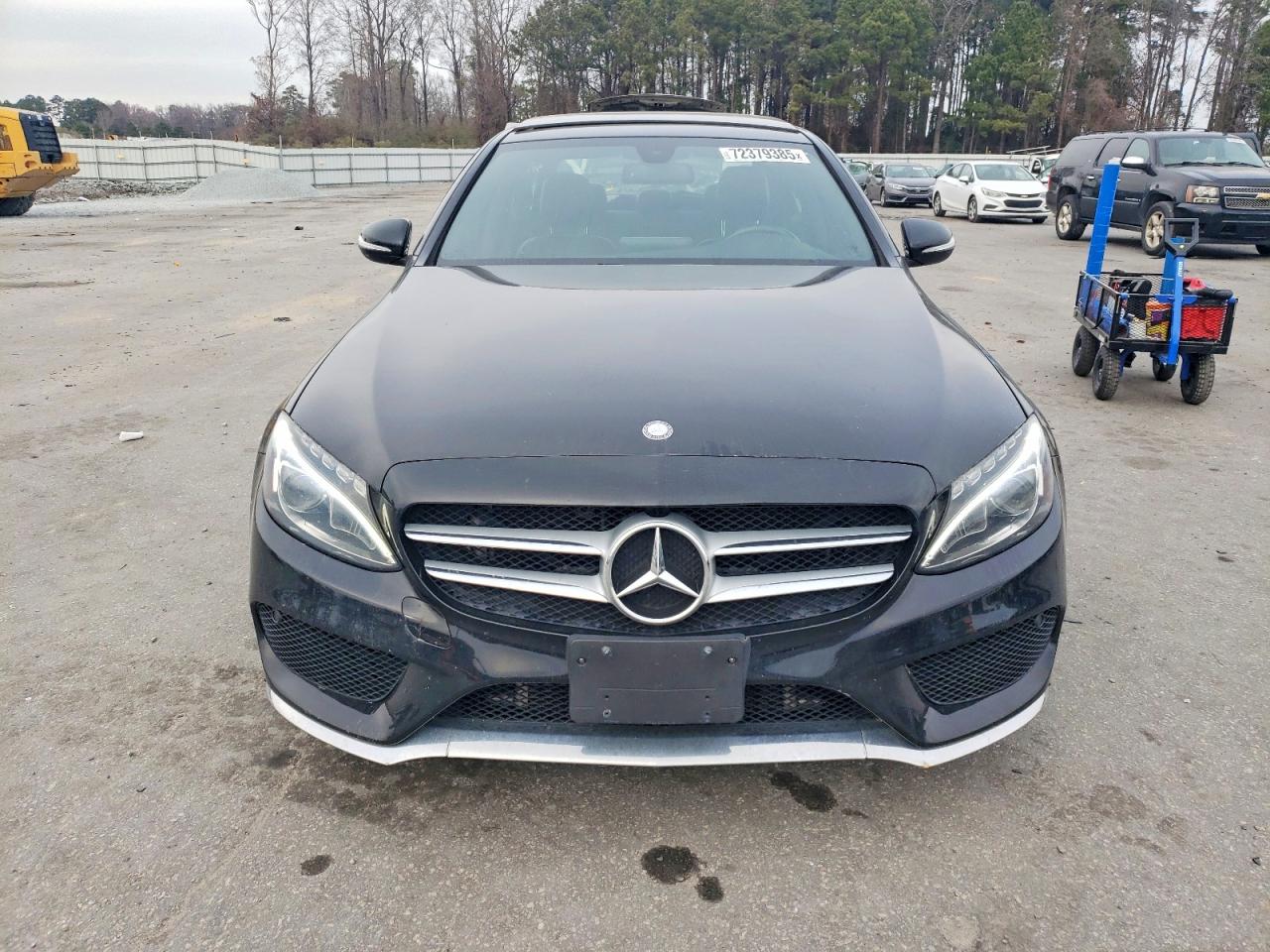 2015 Mercedes-benz C 300 4matic Black vin: 55SWF4KB1FU032544