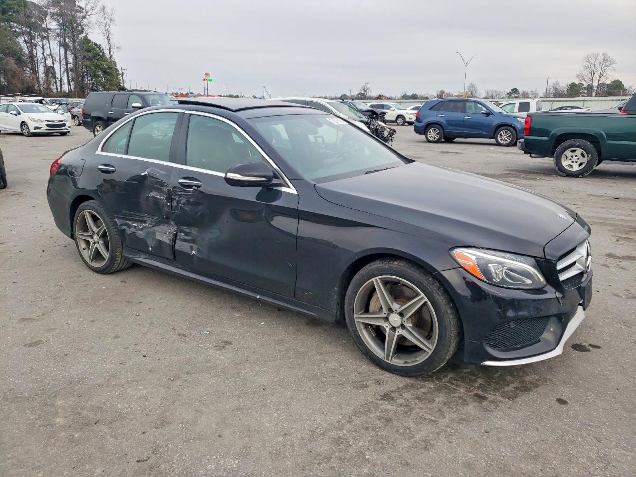 2015 Mercedes-benz C 300 4matic Black vin: 55SWF4KB1FU032544