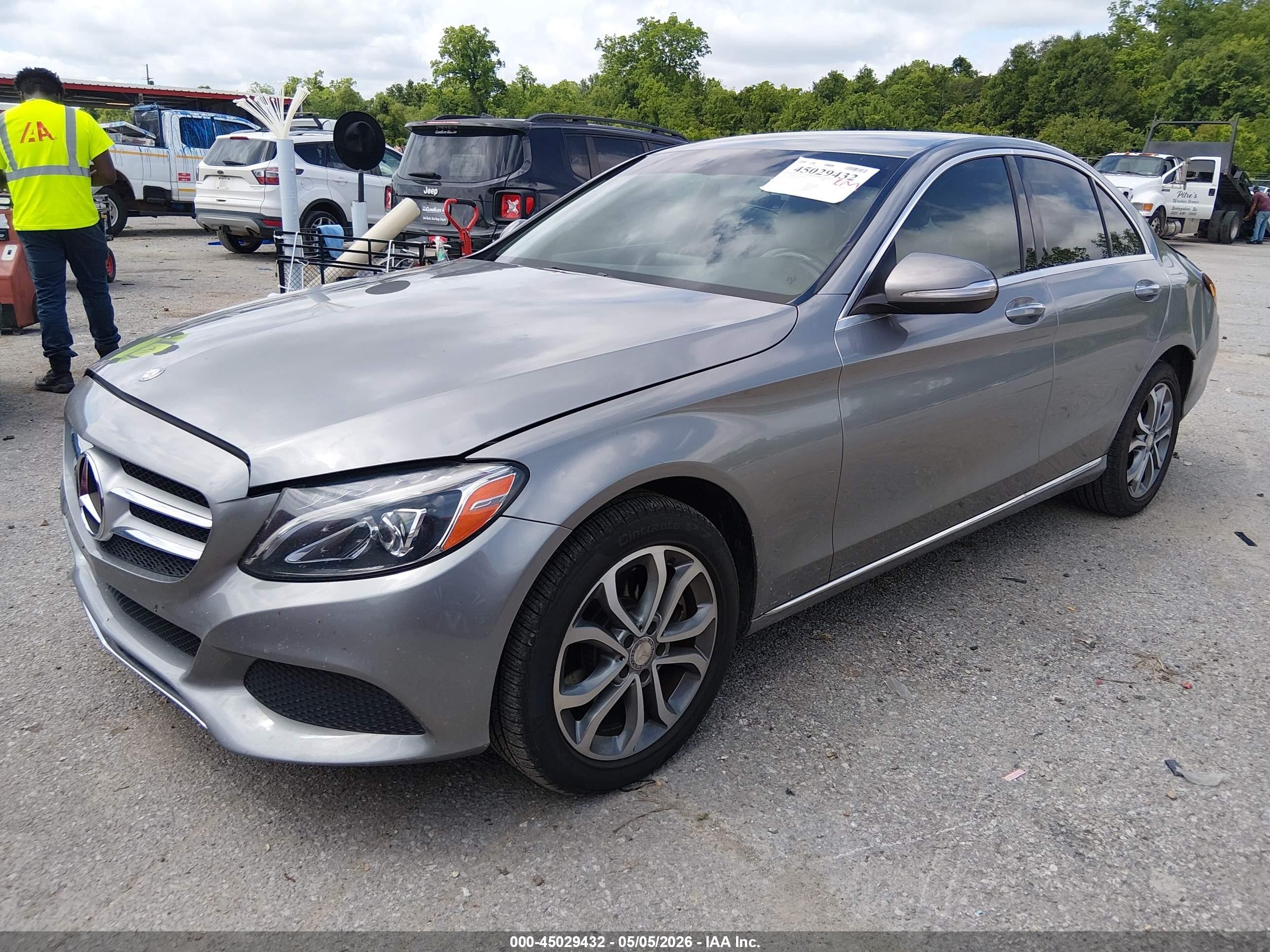 2015 Mercedes-benz C 300 4matic Gray vin: 55SWF4KB1FU032771
