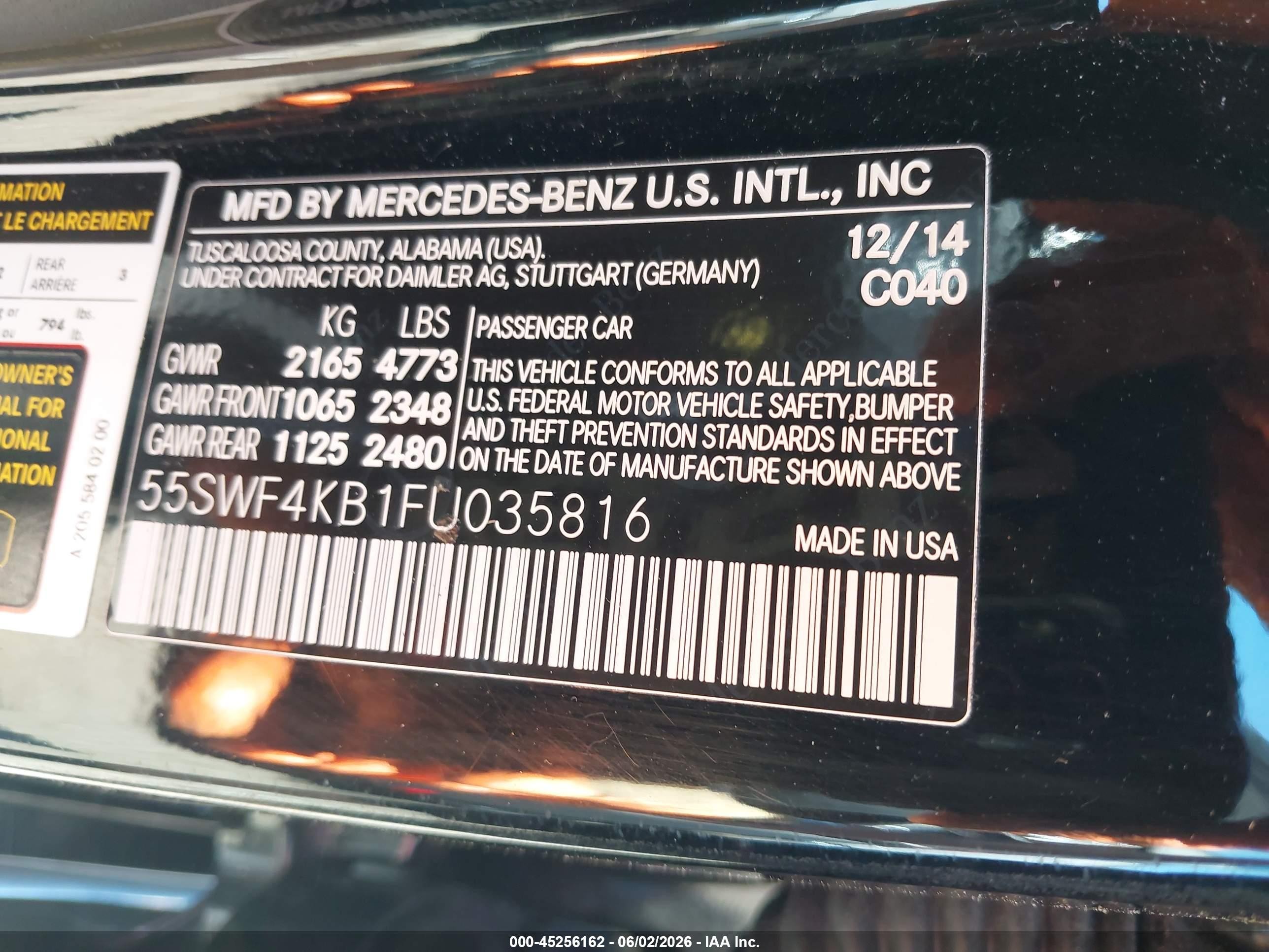 2015 Mercedes-benz C 300 4matic Black vin: 55SWF4KB1FU035816