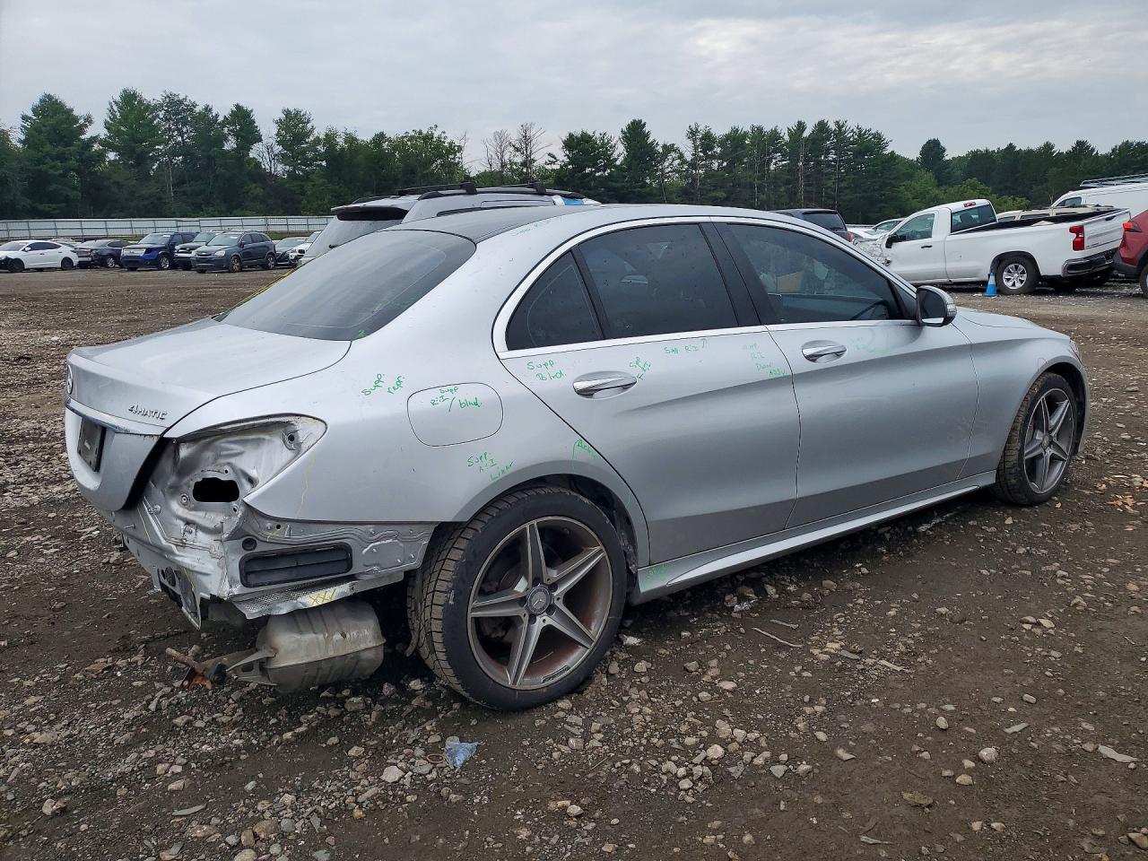 2015 Mercedes-benz C 300 4matic Silver vin: 55SWF4KB1FU036013