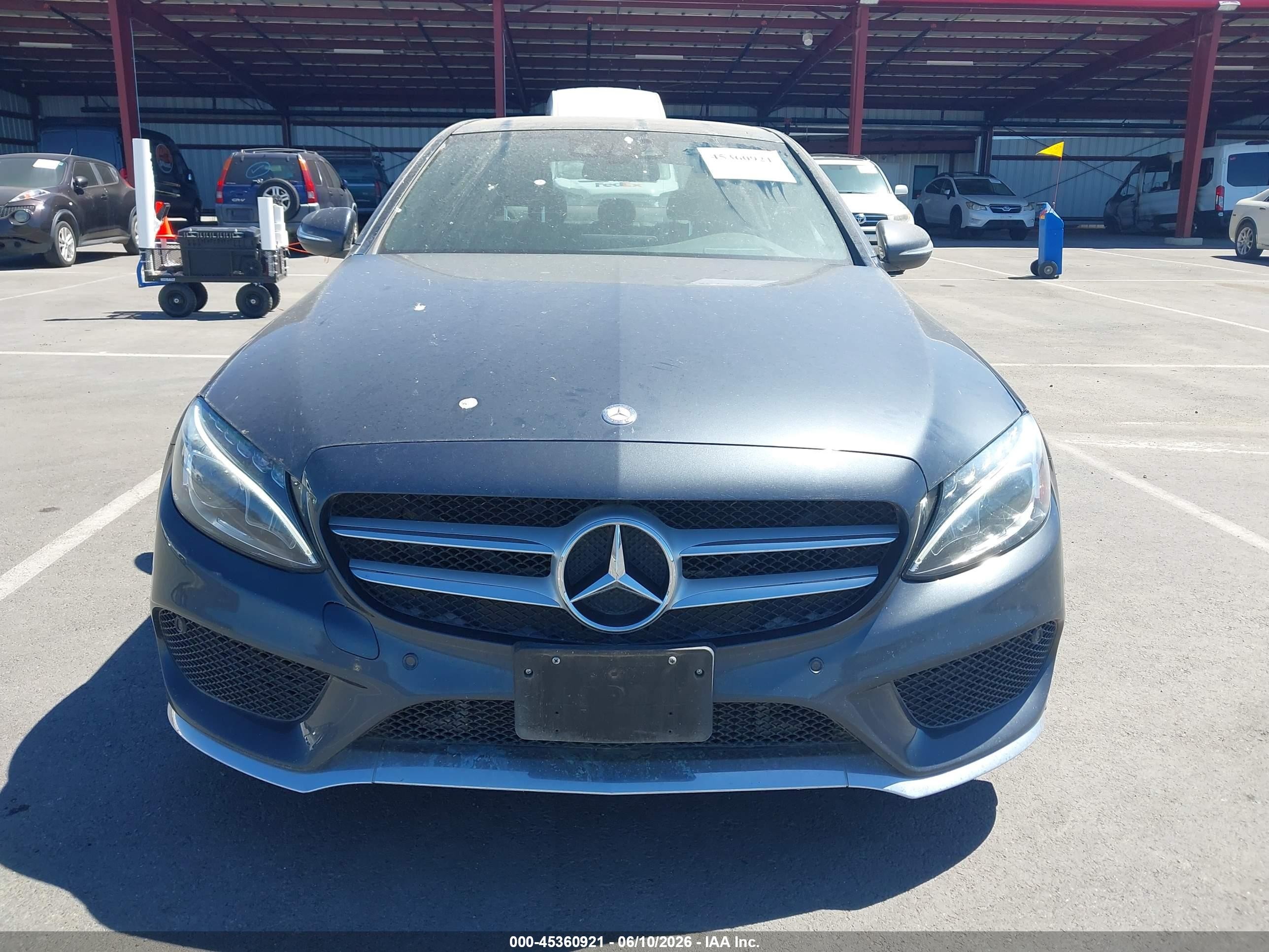 2015 Mercedes-benz C 300 Sport 4matic Gray vin: 55SWF4KB1FU040899