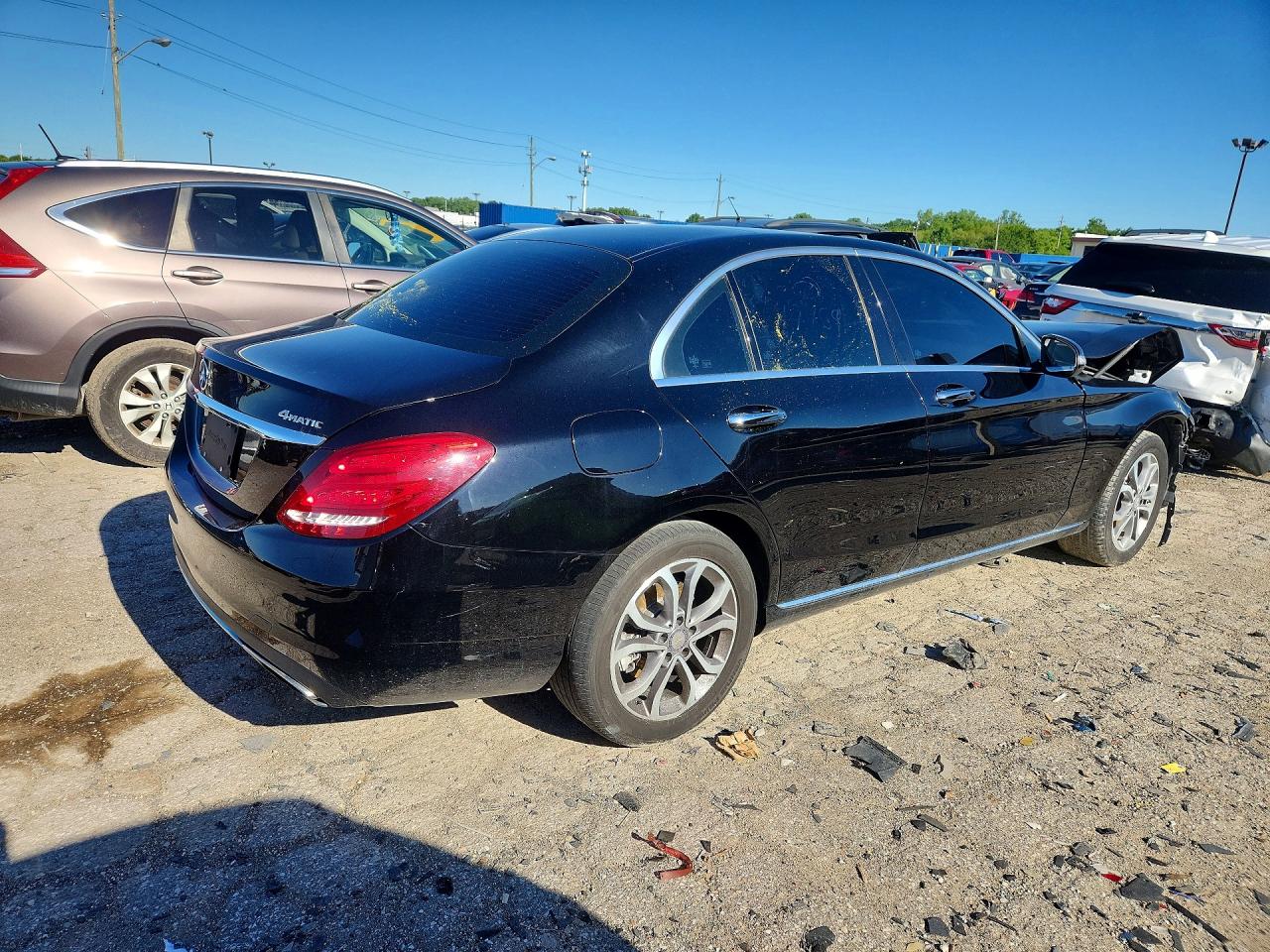 2015 Mercedes-benz C 300 4matic Black vin: 55SWF4KB1FU047769