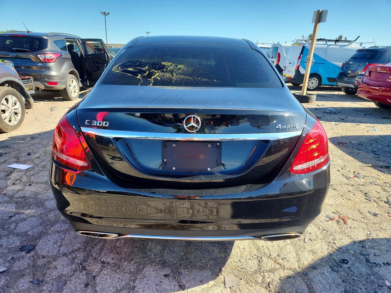 2015 Mercedes-benz C 300 4matic Black vin: 55SWF4KB1FU047769