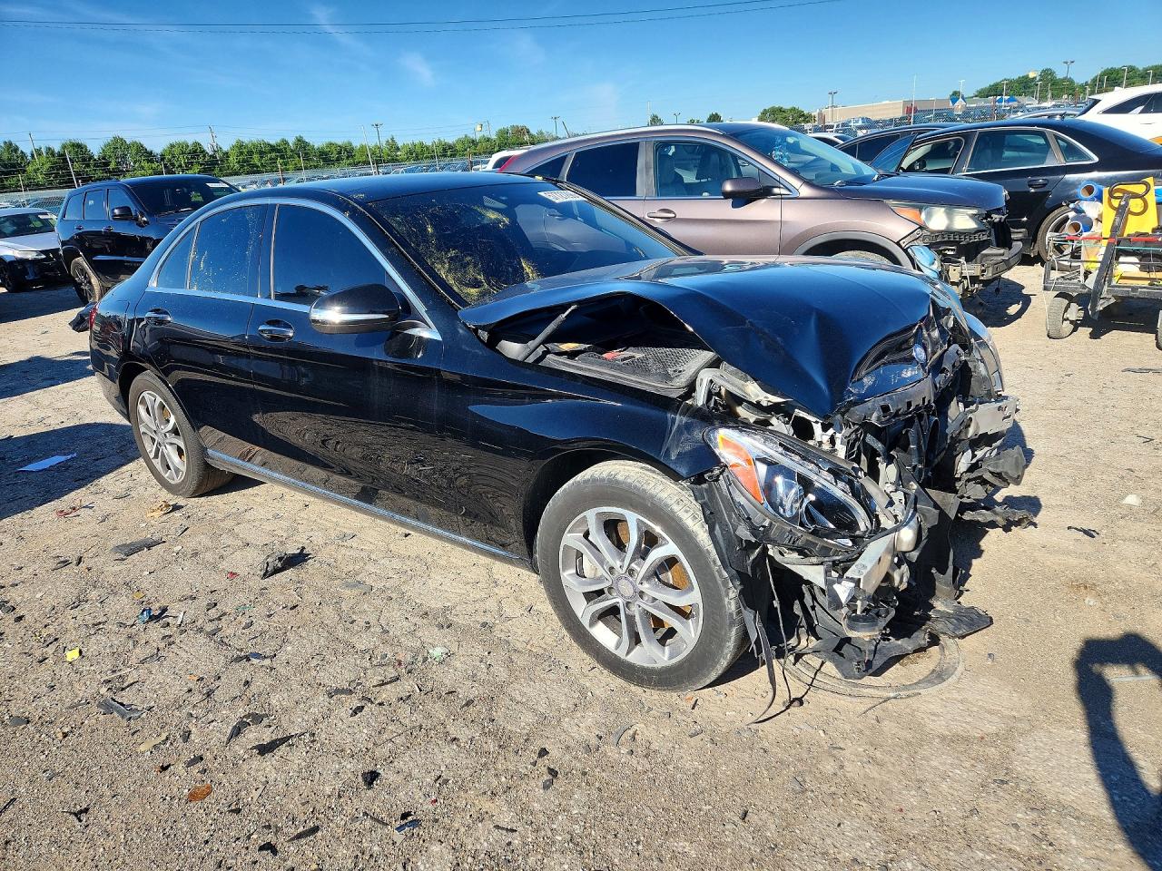 2015 Mercedes-benz C 300 4matic Black vin: 55SWF4KB1FU047769