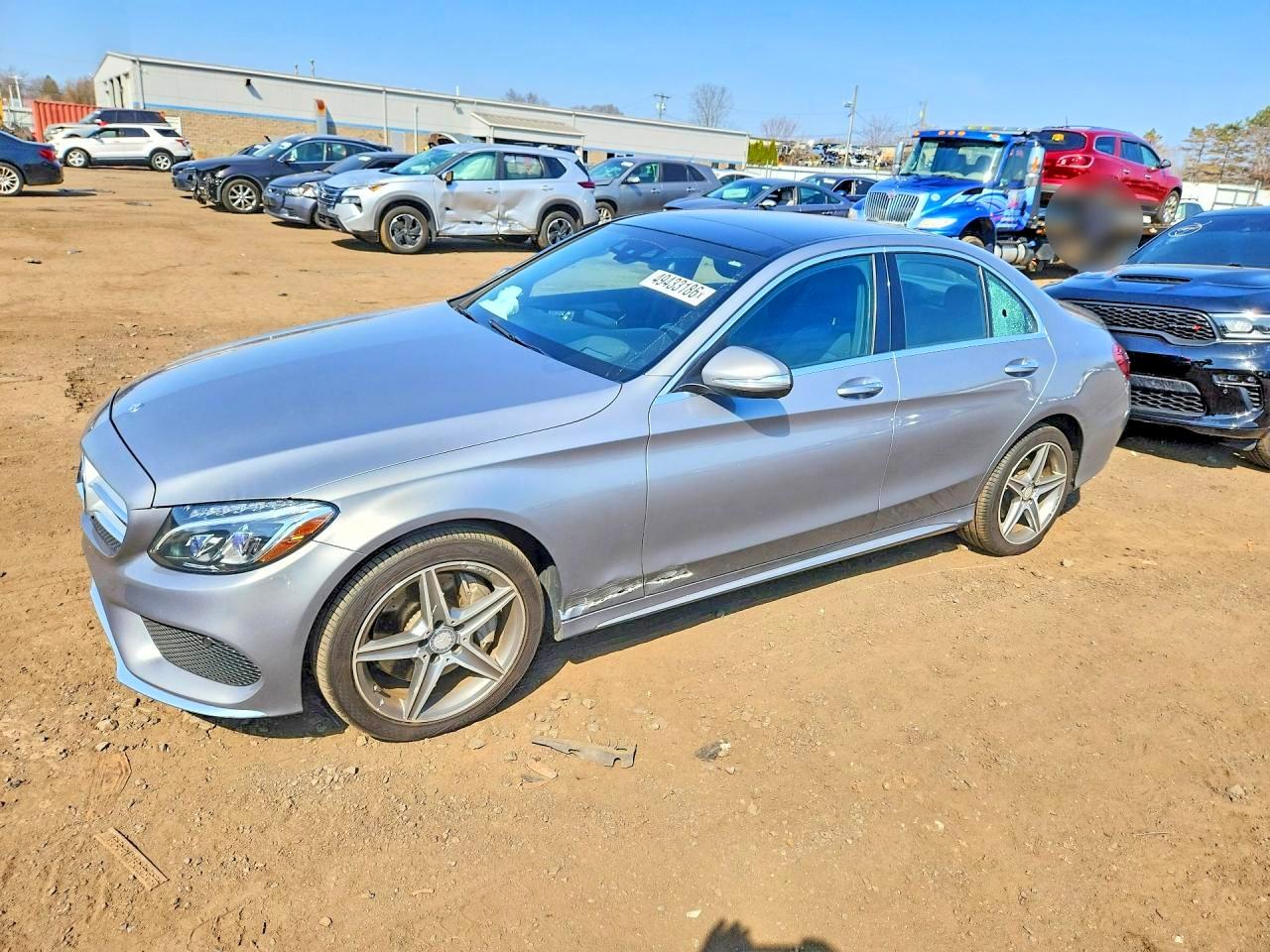 2015 Mercedes-benz C 300 4matic Silver vin: 55SWF4KB1FU050056